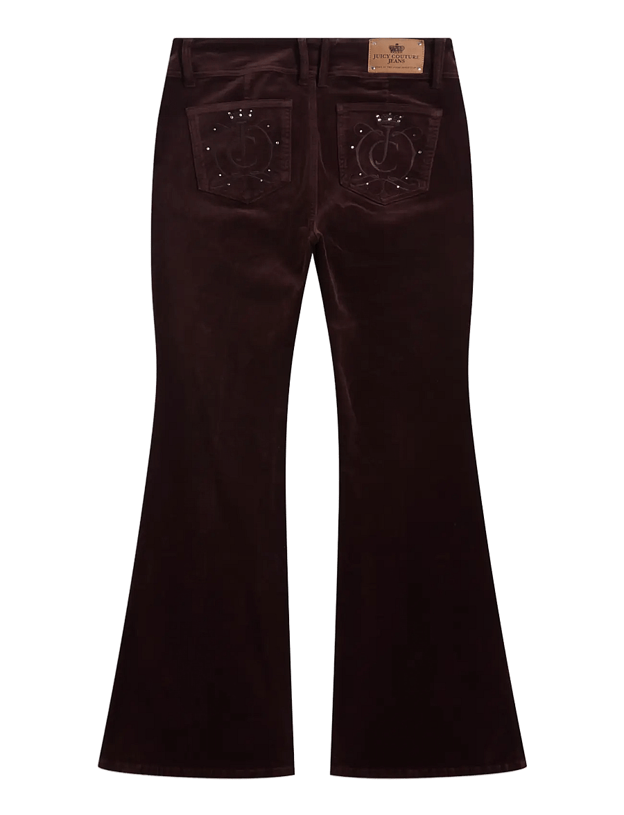 Juicy Couture - CREST VELOUR DENIM LOW RISE FLARE - flare bukser - java - 2