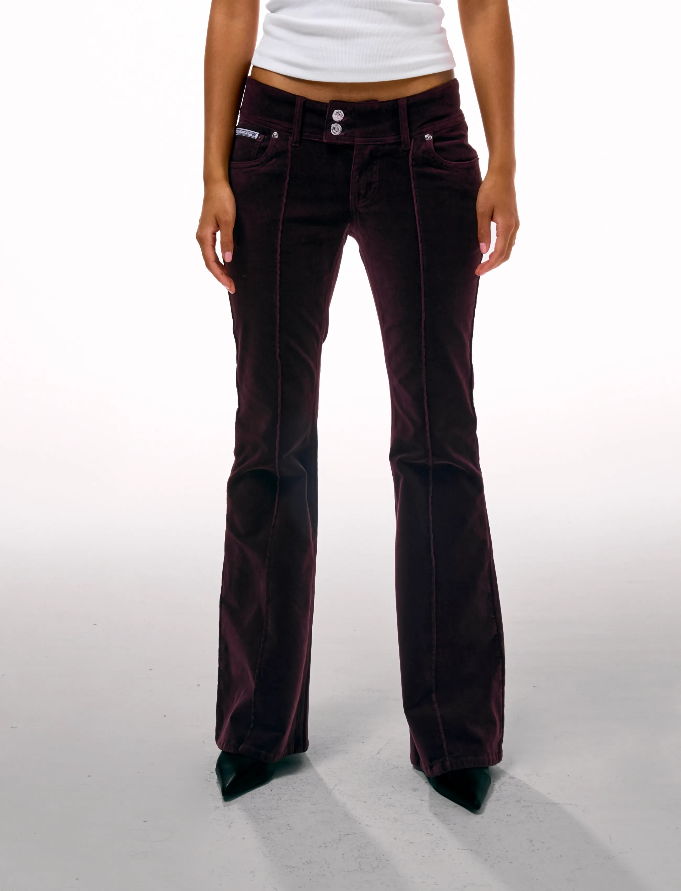 Juicy Couture - CREST VELOUR DENIM LOW RISE FLARE - flare bukser - java - 3