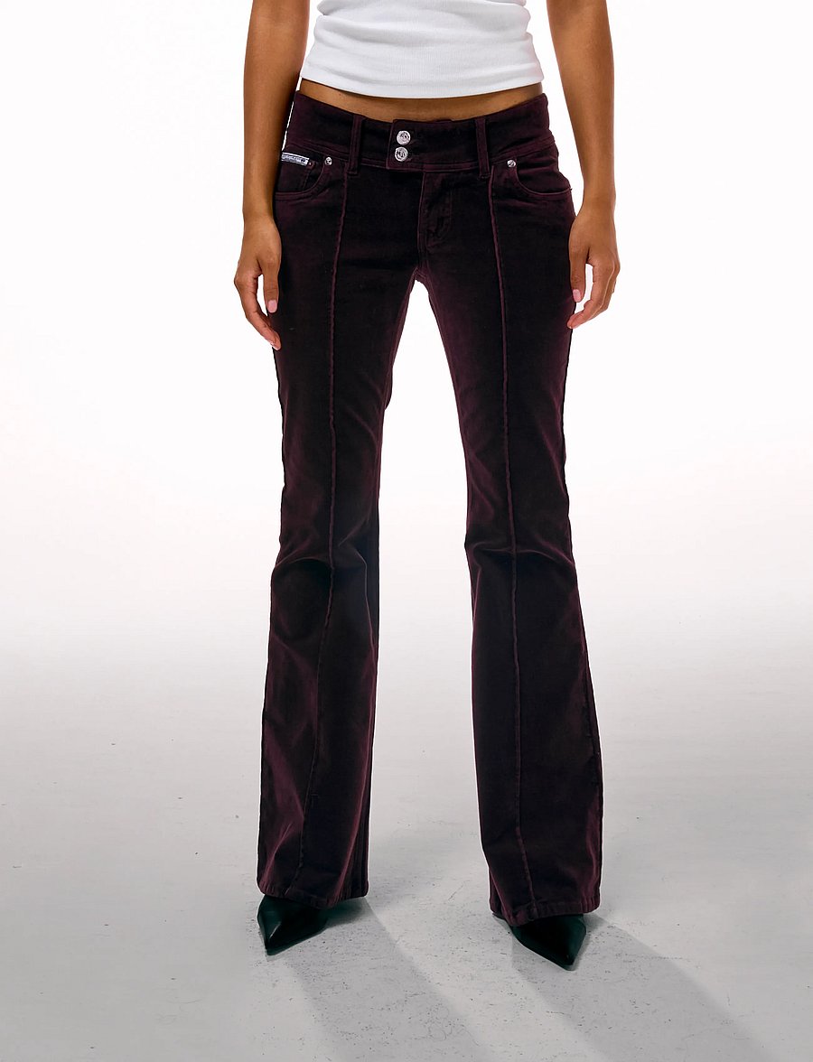 Juicy Couture - CREST VELOUR DENIM LOW RISE FLARE - flare bukser - java - 3