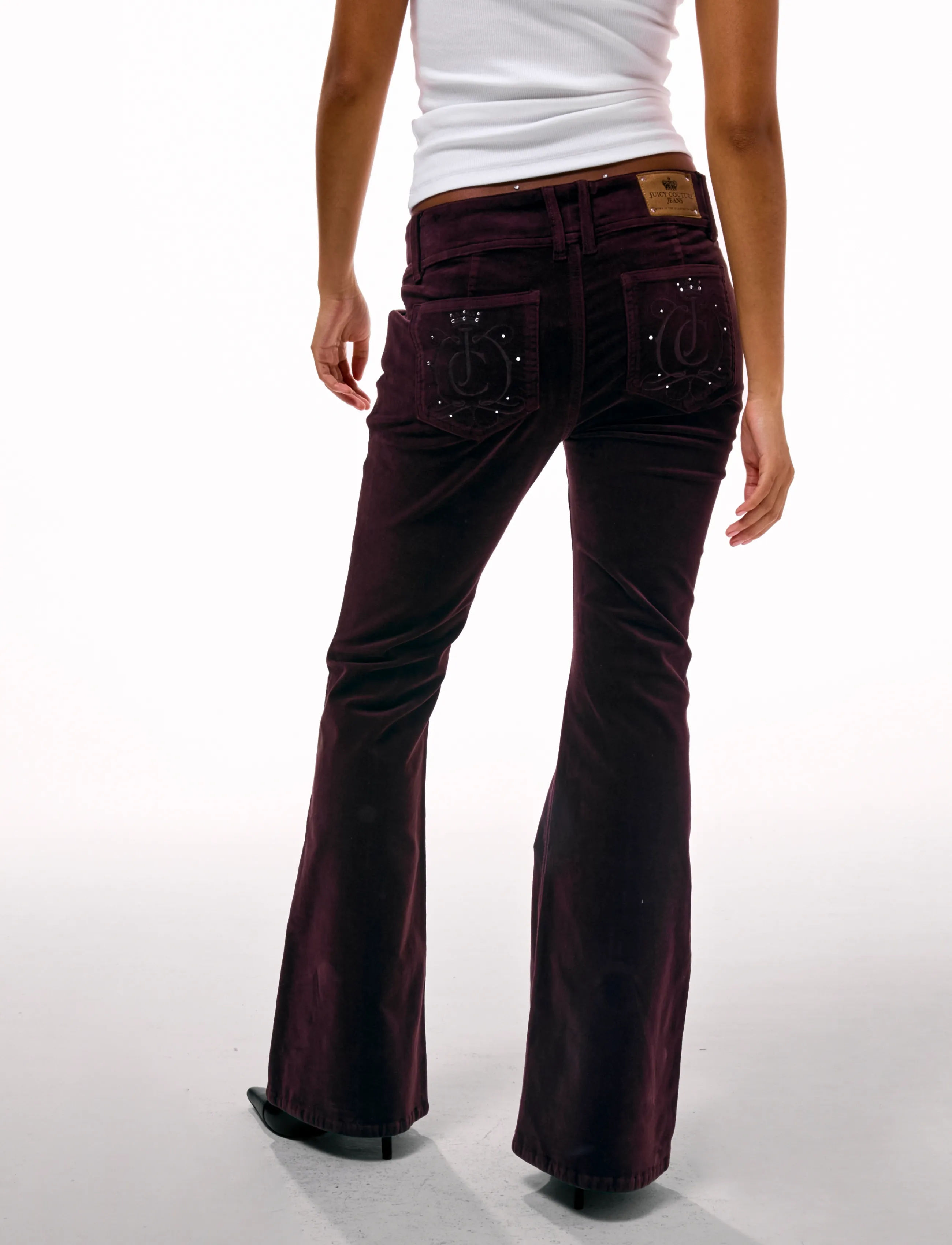 Juicy Couture - CREST VELOUR DENIM LOW RISE FLARE - flare bukser - java - 4