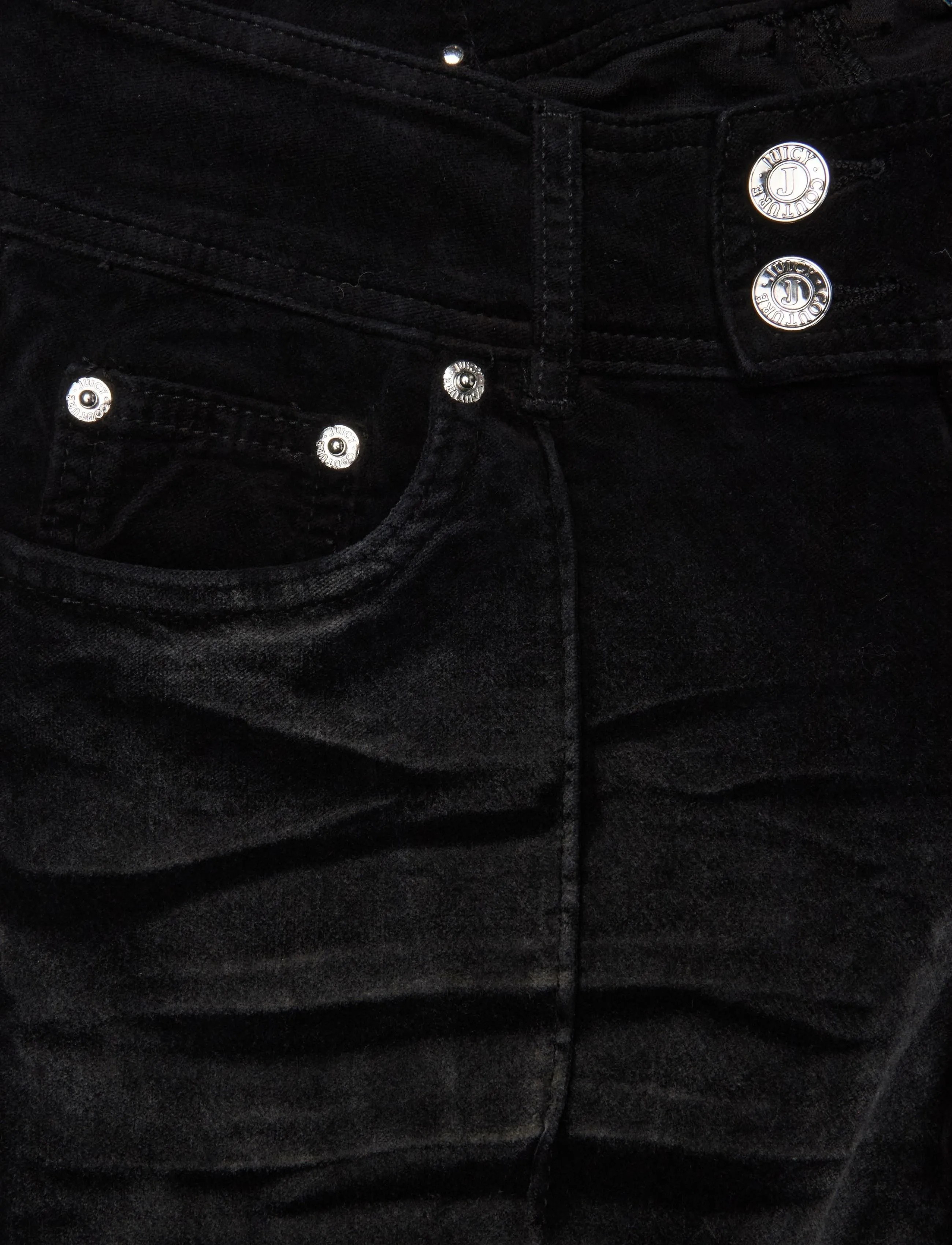 Juicy Couture - CREST VELOUR DENIM LOW RISE FLARE - alt laiad püksid - washed black denim - 2