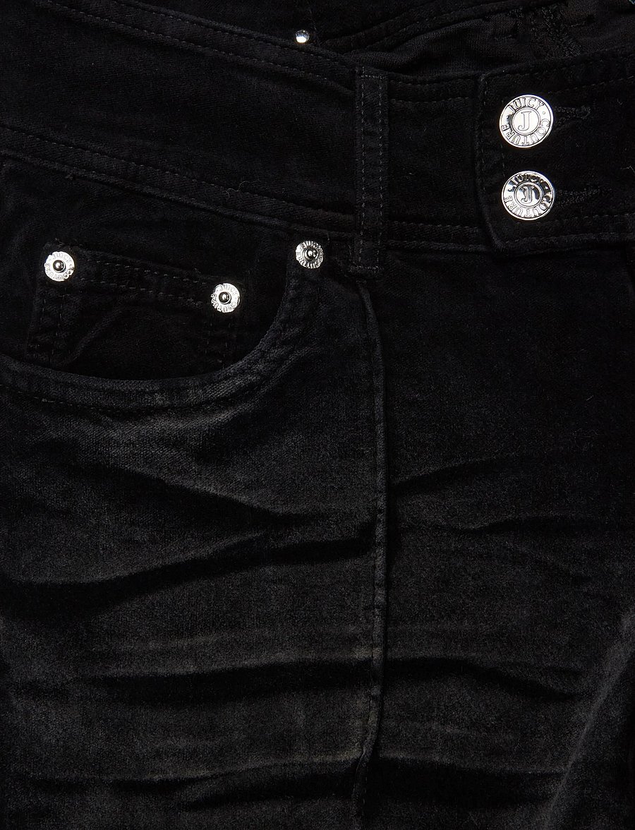 Juicy Couture - CREST VELOUR DENIM LOW RISE FLARE - alt laiad püksid - washed black denim - 2