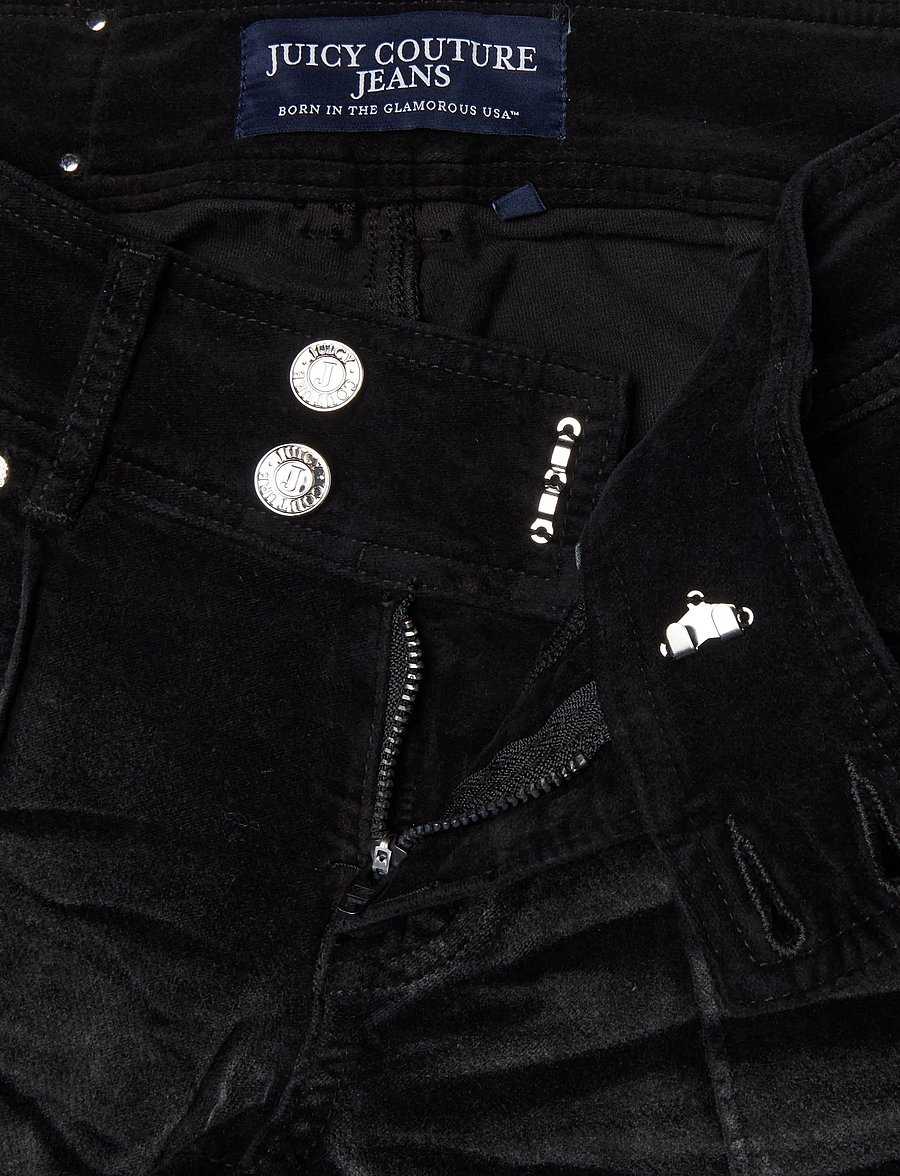 Juicy Couture - CREST VELOUR DENIM LOW RISE FLARE - alt laiad püksid - washed black denim - 3