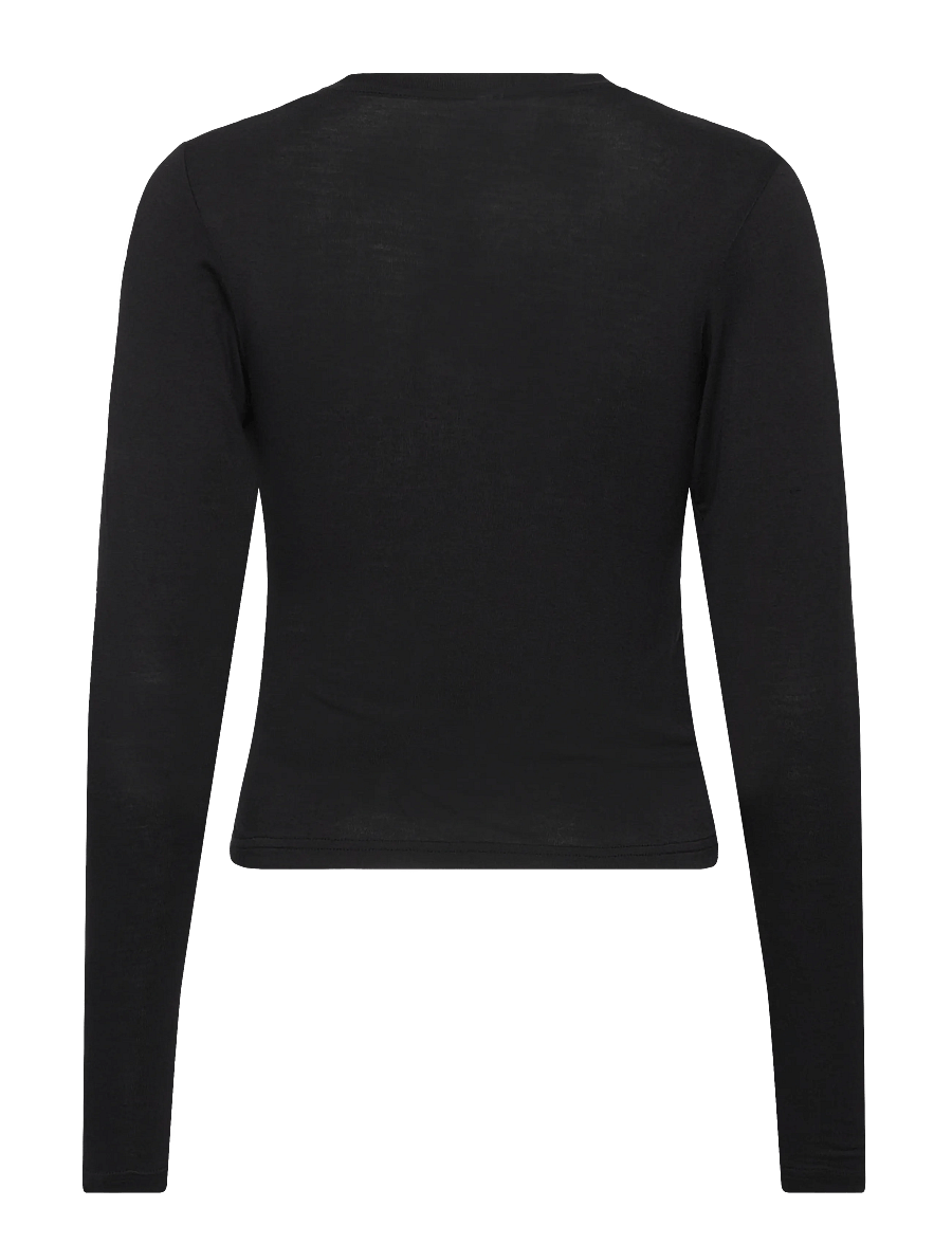 Juicy Couture - SLUB KNIT LS RINGER T-SHIRT - langermede topper - black - 1