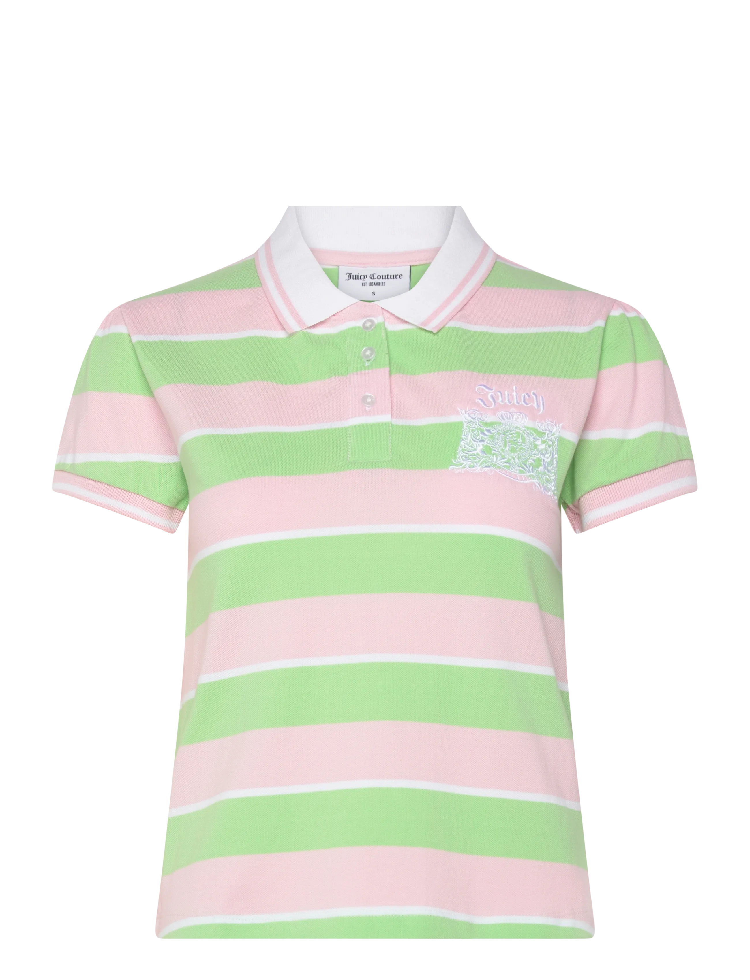 Juicy Couture POLO TOP - Uutuudet - GREEN PINK STRIPE / pink/rose