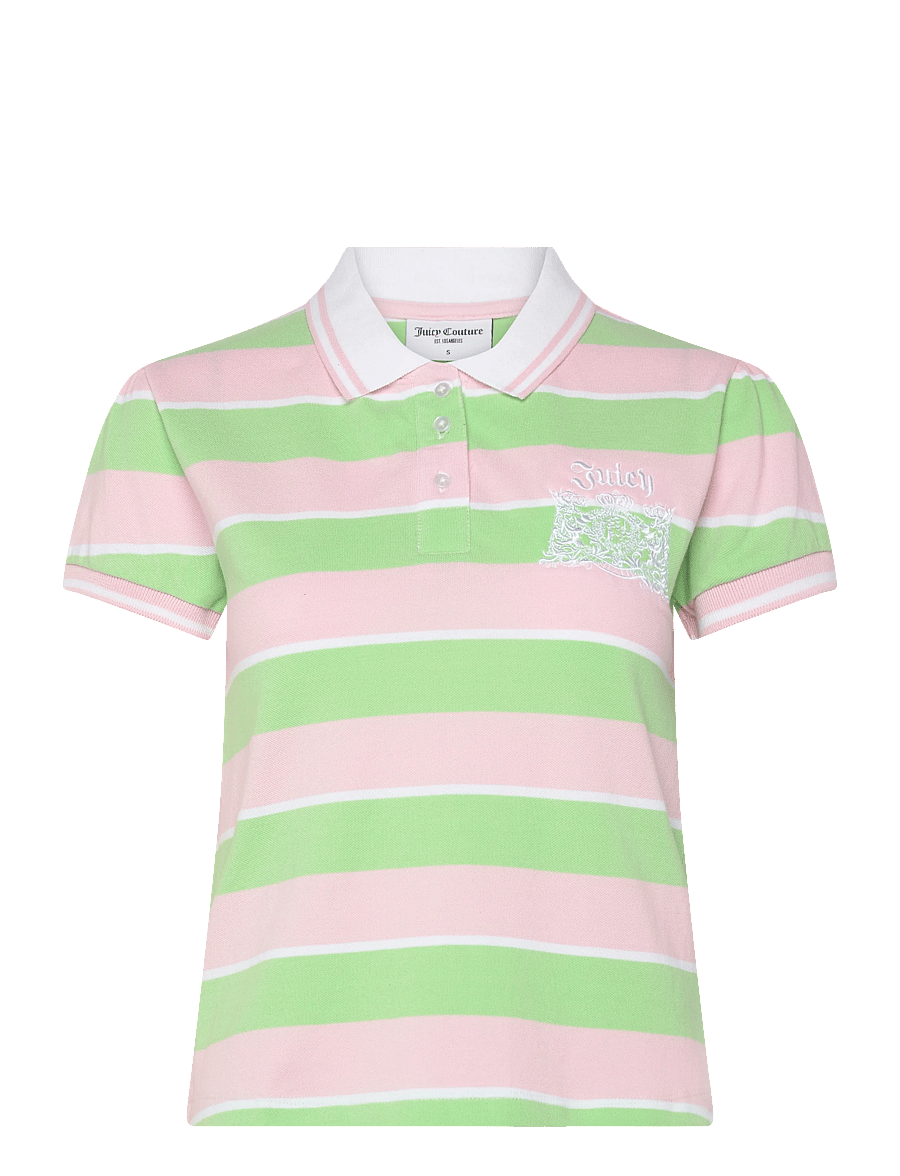 Juicy Couture - POLO TOP - poloer - green pink stripe - 1