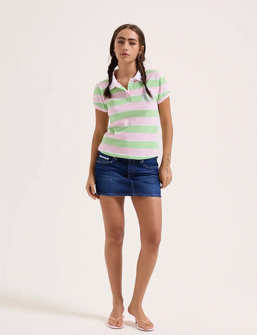 Juicy Couture - POLO TOP - poloer - green pink stripe - 0