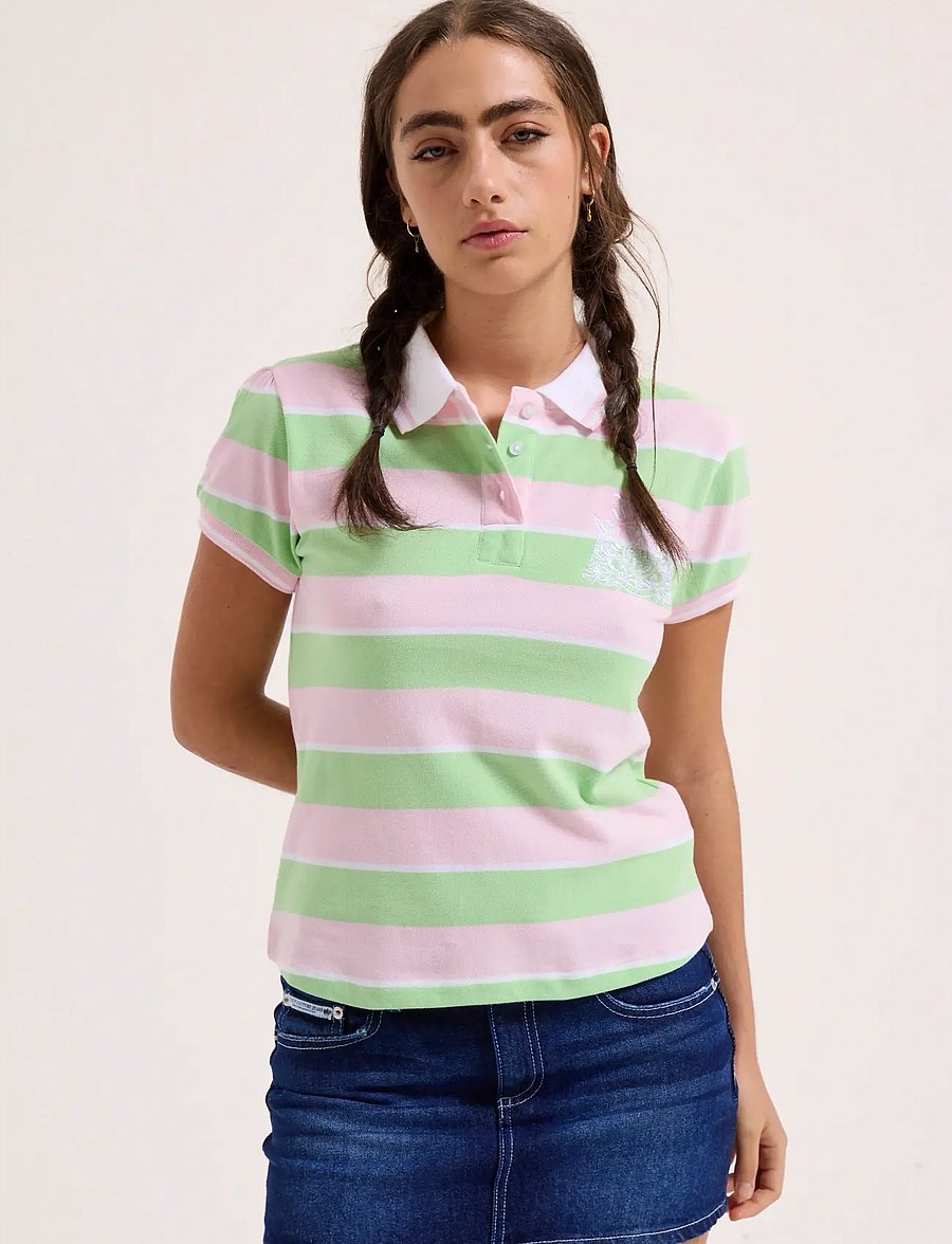 Juicy Couture - POLO TOP - poloer - green pink stripe - 3