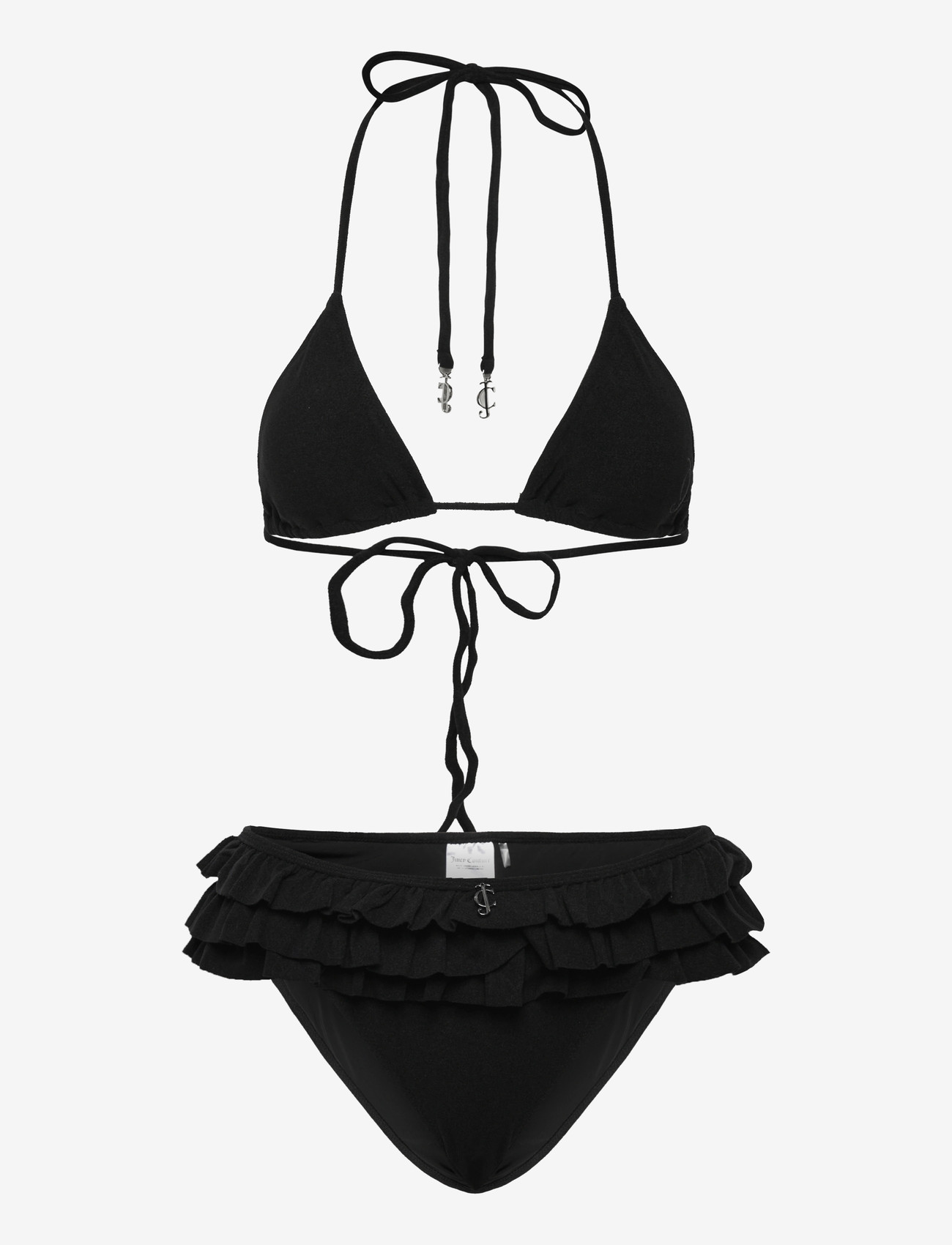 Juicy Couture - HERITAGE TOWELLING FRILLY BIKINI - bikinibriefs - black - 1