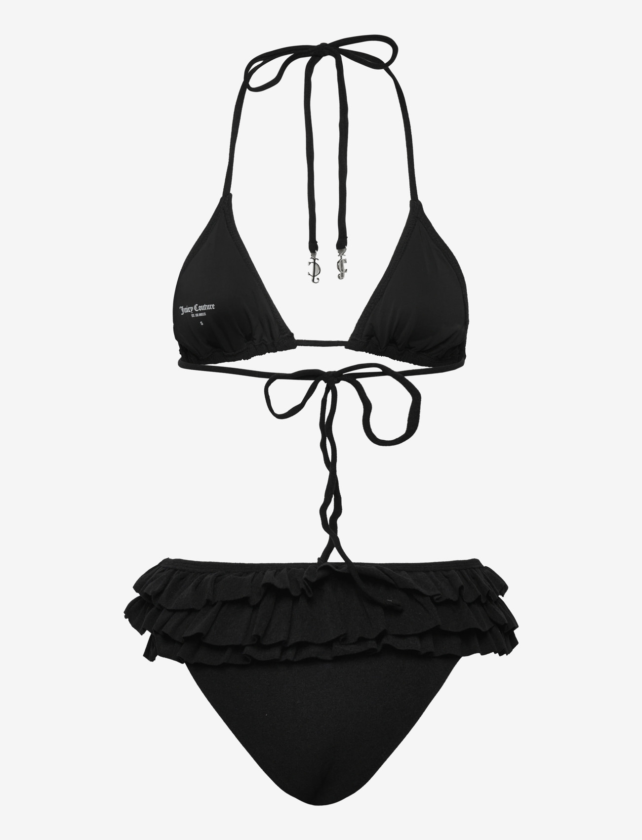 Juicy Couture - HERITAGE TOWELLING FRILLY BIKINI - bikinibriefs - black - 2