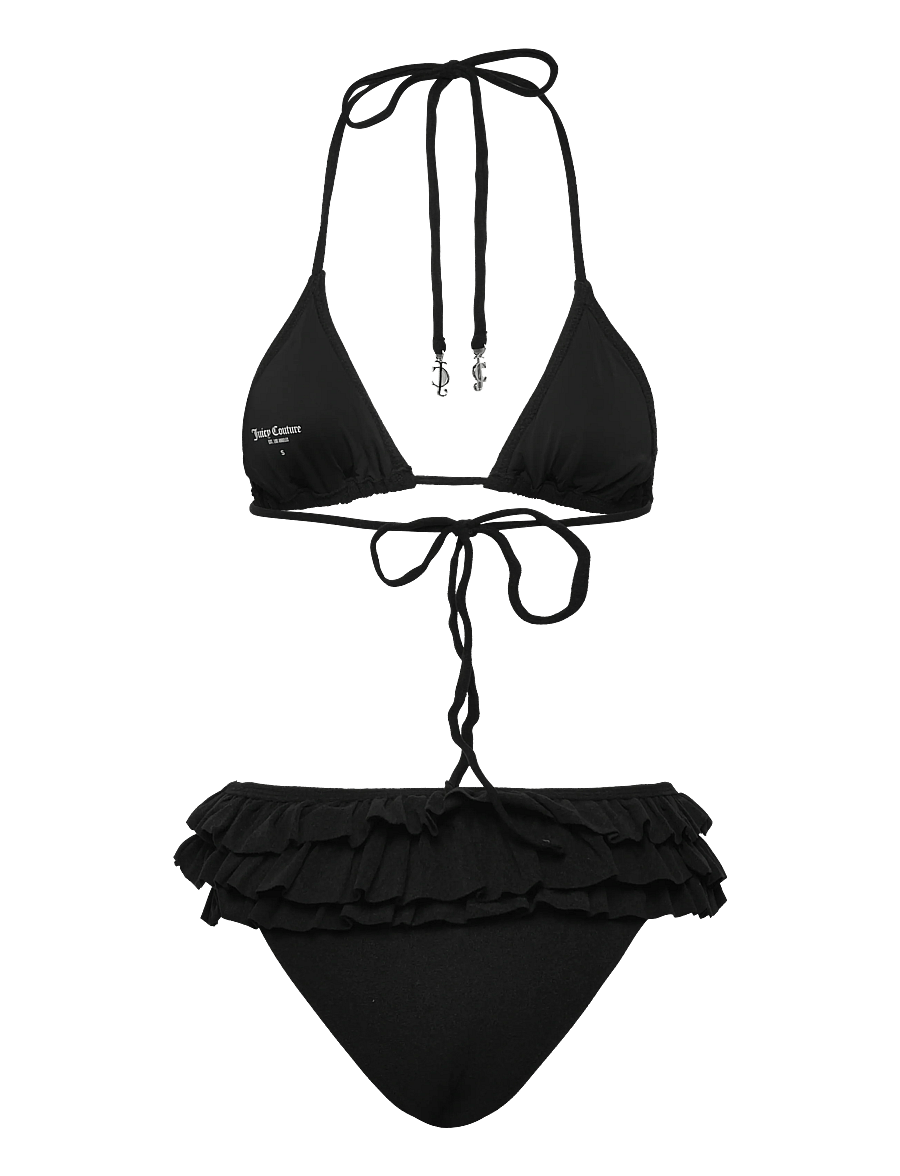 Juicy Couture - HERITAGE TOWELLING FRILLY BIKINI - bas de maillot - black - 2