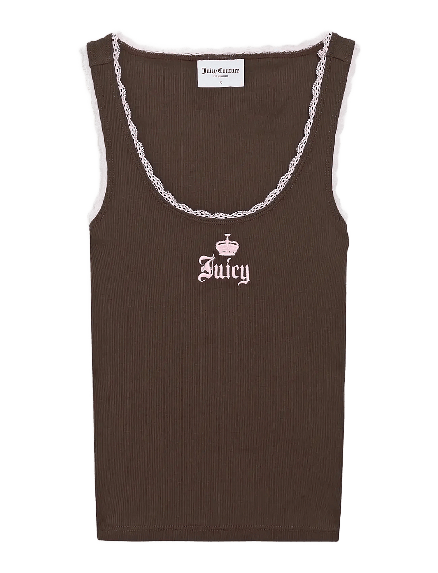 Juicy Couture - OLD GOTHIC LACE TRIM VEST - Ärmellose tops - java - 1