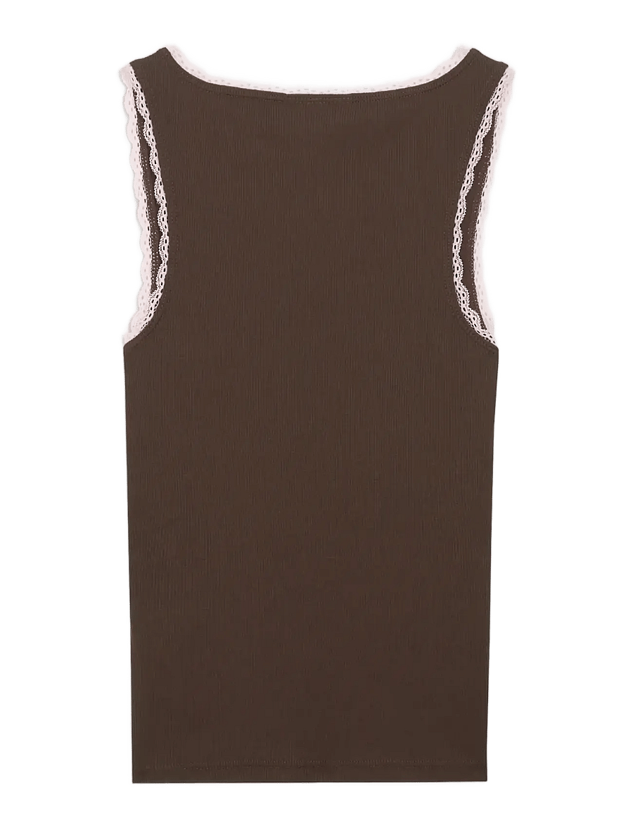 Juicy Couture - OLD GOTHIC LACE TRIM VEST - Ärmellose tops - java - 2