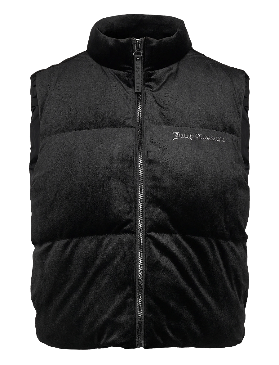 Juicy Couture - LIGHTENING VELOUR GILET - frühlingsjacken - black - 1