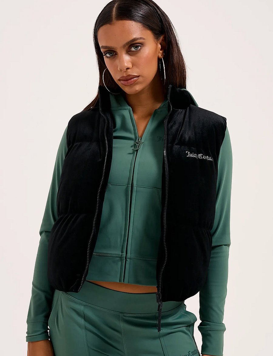 Juicy Couture - LIGHTENING VELOUR GILET - frühlingsjacken - black - 3