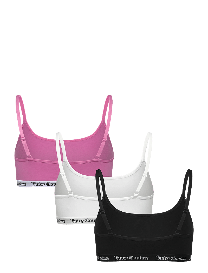 Juicy Couture - 3 PACK COTTON REN SCOOP BRALETTE - bralette - multi : black, white, super pink - 2