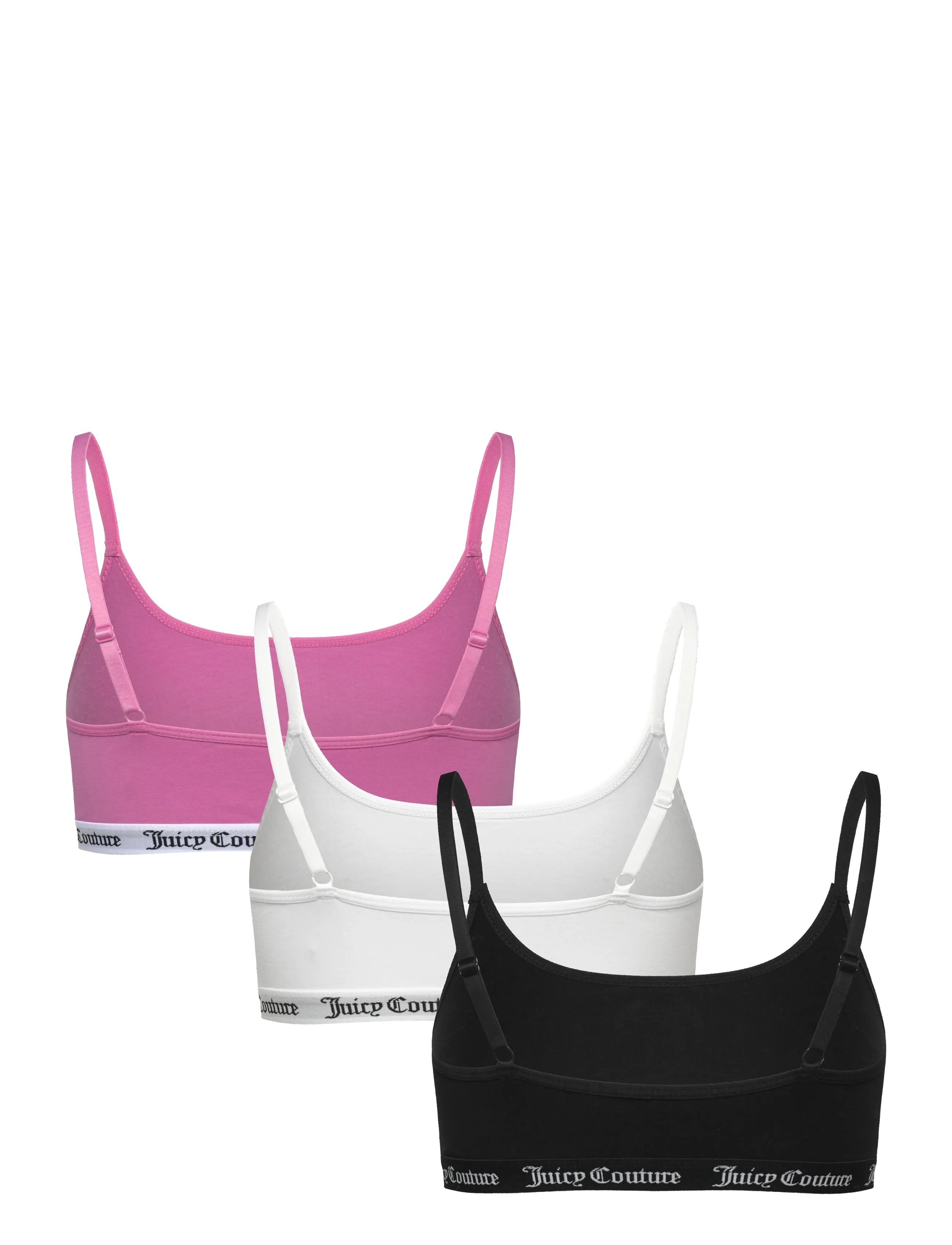 Juicy Couture - 3 PACK COTTON REN SCOOP BRALETTE - mjuka bh:ar - multi :  black, white, super pink - 2