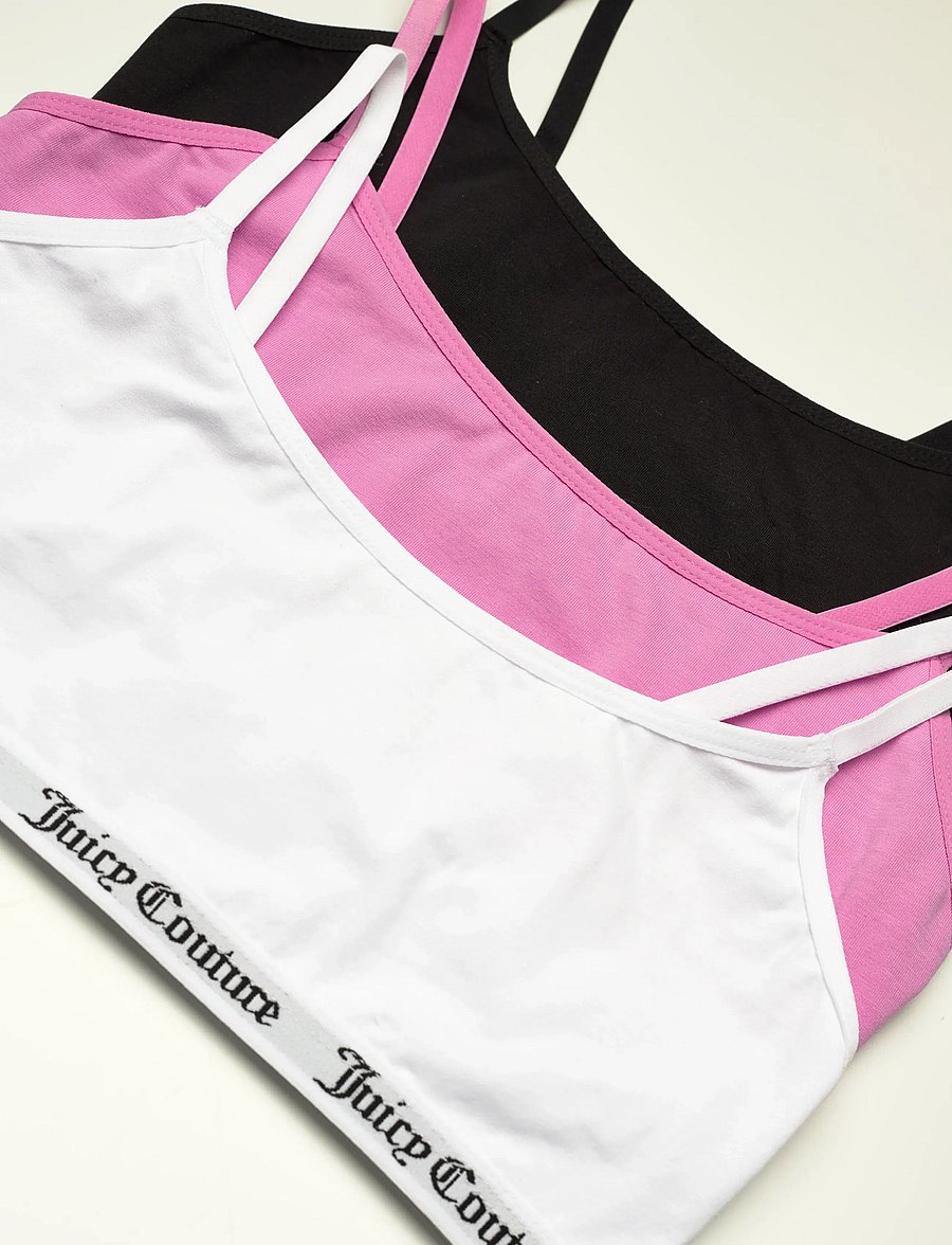 Juicy Couture - 3 PACK COTTON REN SCOOP BRALETTE - mjuka bh:ar - multi : black, white, super pink - 1