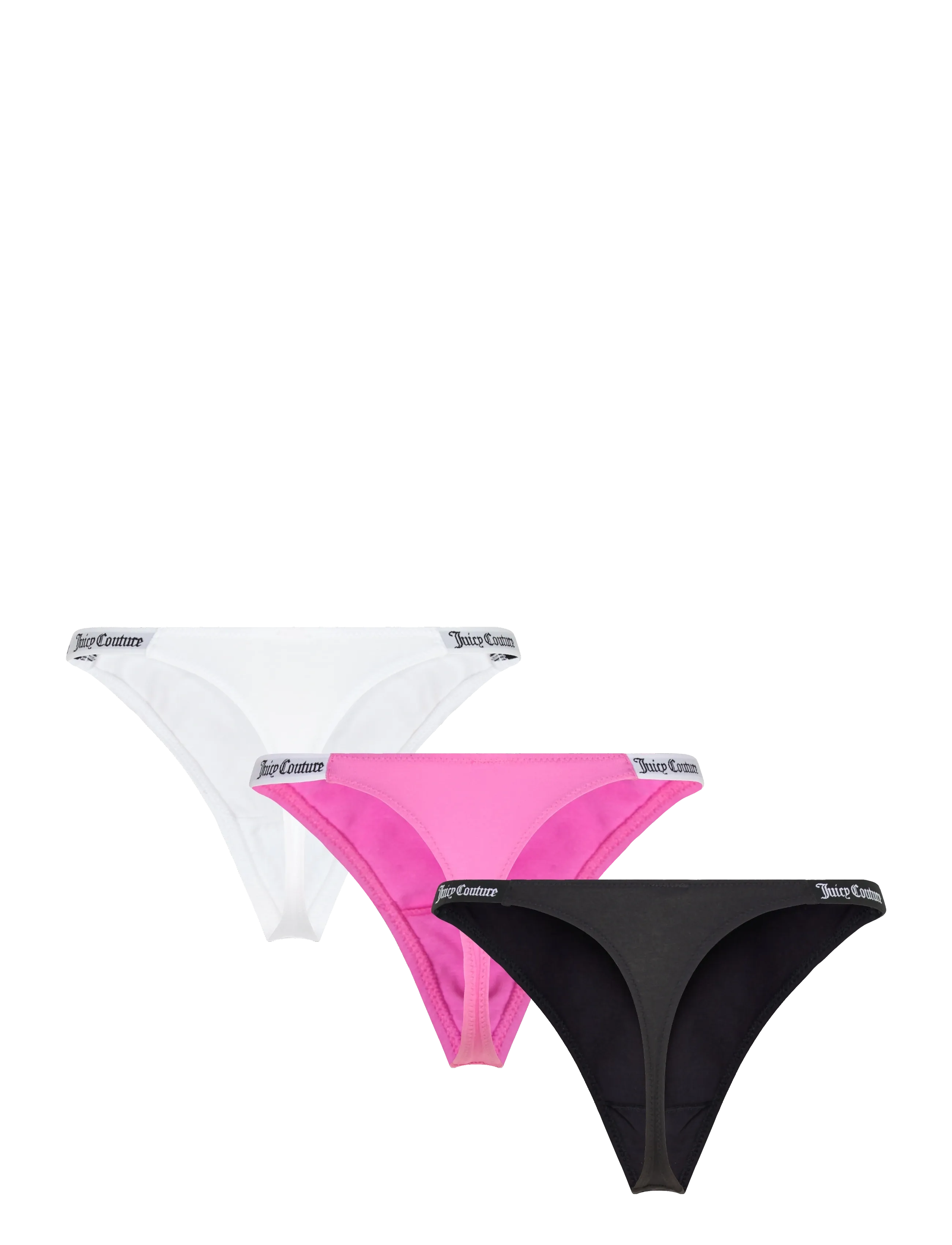 Juicy Couture - 3 PACK DEMI COTTON THONG - stringtrusser - multi :  black, white, super pink - 2