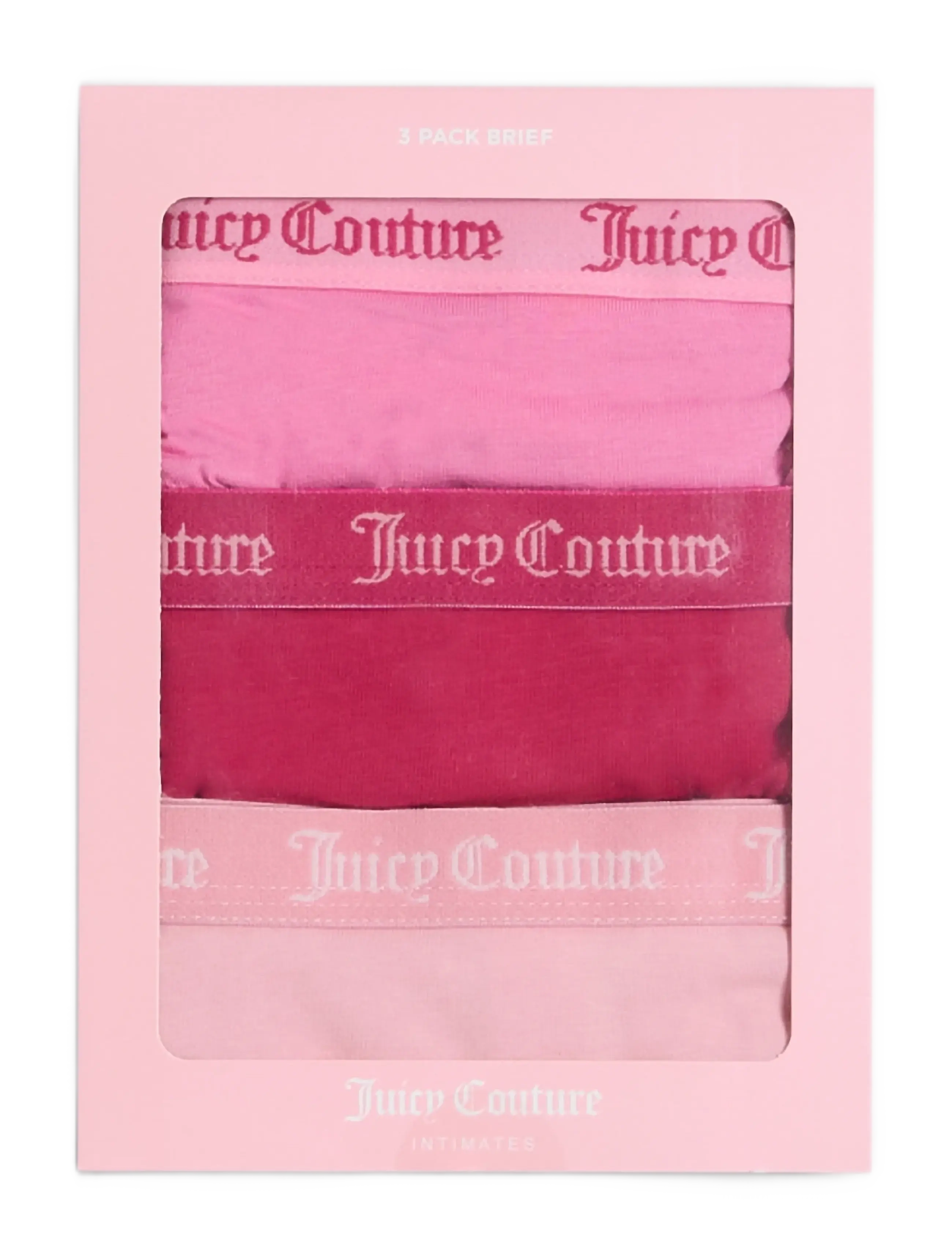 Juicy Couture - 3 PK DEMI FEMME COTTON SCALLOPED THONG - stringid - multi : wild orchid, persian red, juicy - 1