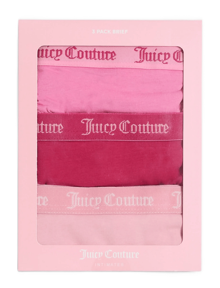 Juicy Couture - 3 PK DEMI FEMME COTTON SCALLOPED THONG - stringid - multi : wild orchid, persian red, juicy - 1