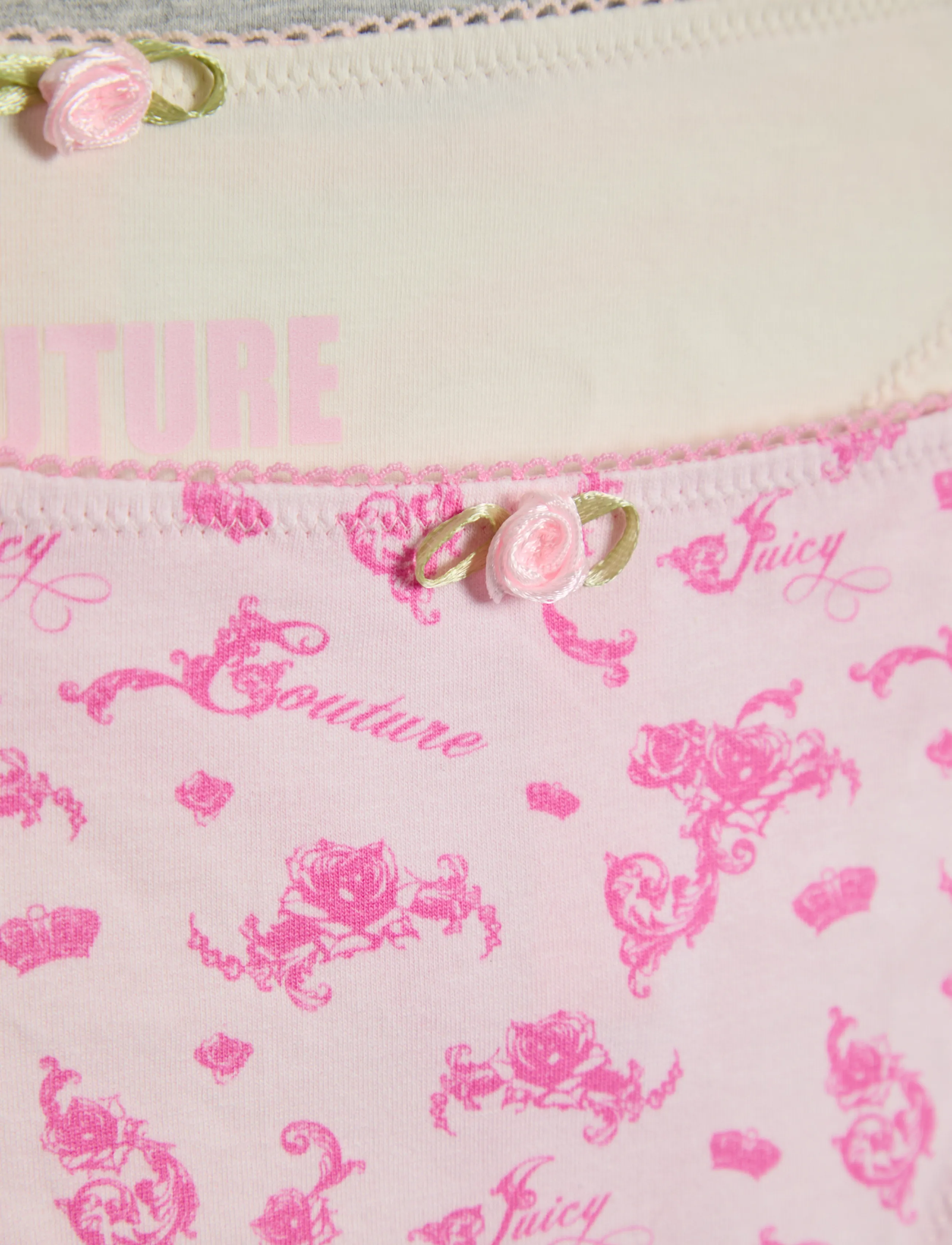 Juicy Couture - COUTURE QUEEN THONG MULTIPACK - stringid - multi:c.blossom,silver marl, marshmellow - 1