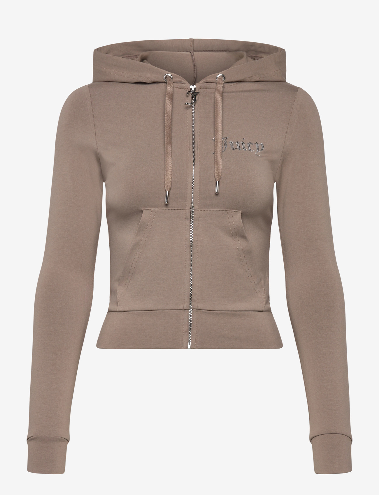 Juicy Couture OOLA DIAMANTE JERSEY HOODIE - Clothing - FUNGI / beige