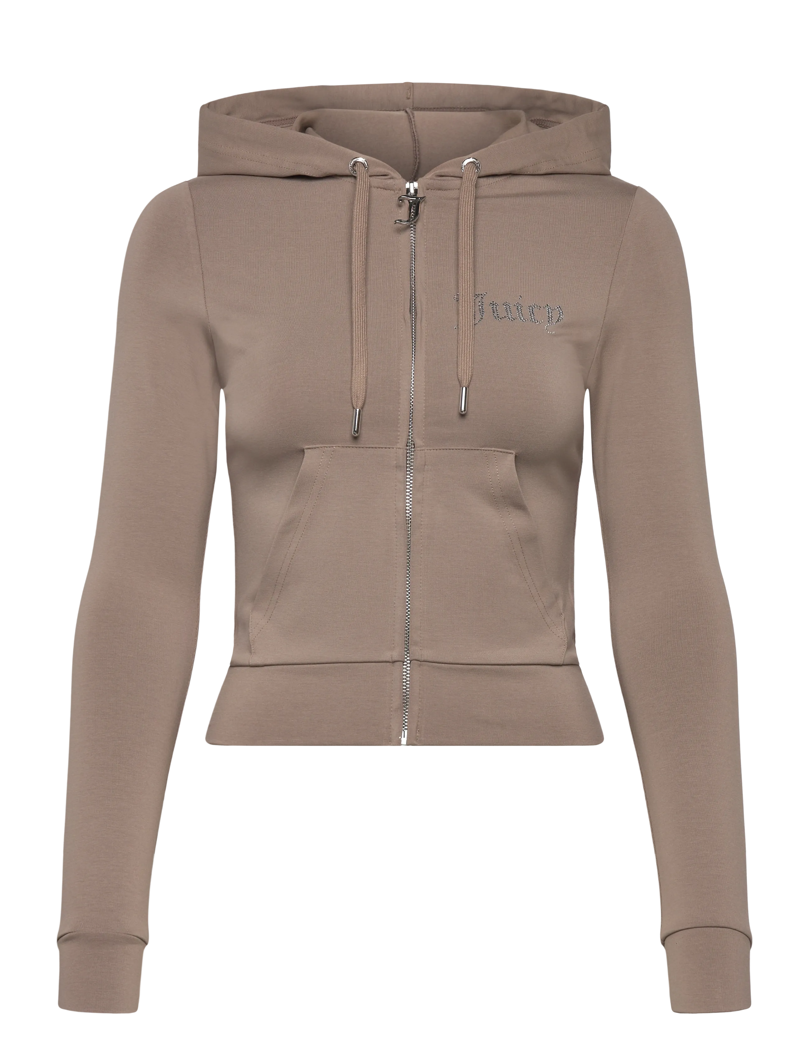 Juicy Couture OOLA DIAMANTE JERSEY HOODIE - Kapuzenpullover - FUNGI / beige