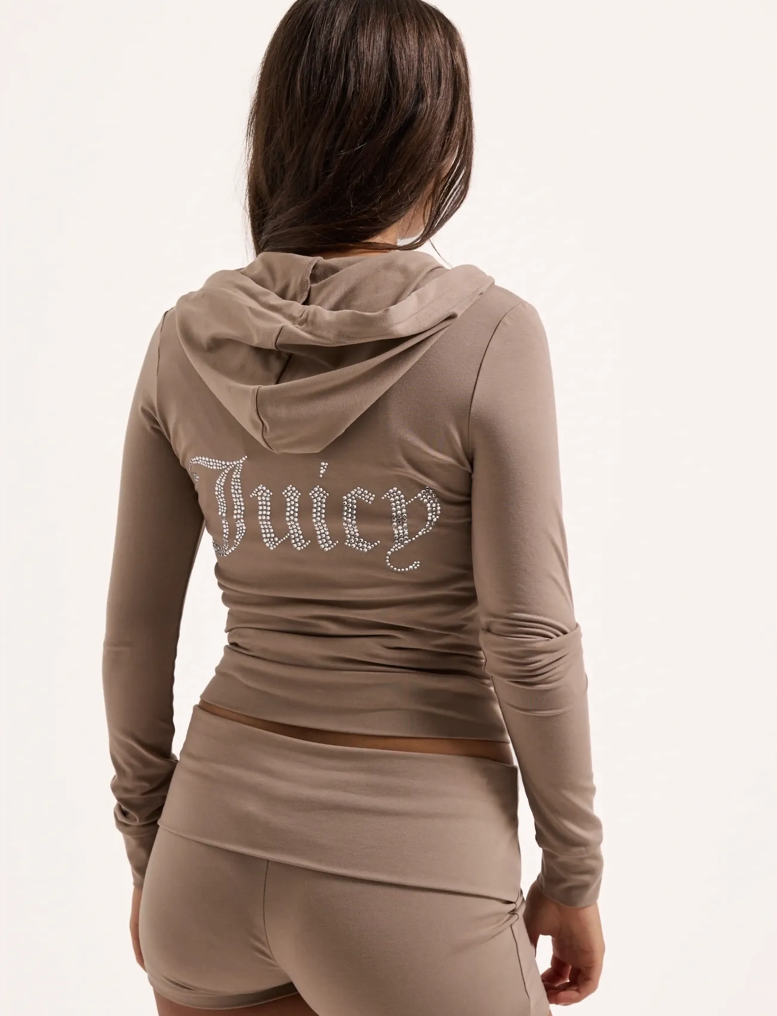 Juicy Couture - OOLA DIAMANTE JERSEY HOODIE - kapuzenpullover - fungi - 3