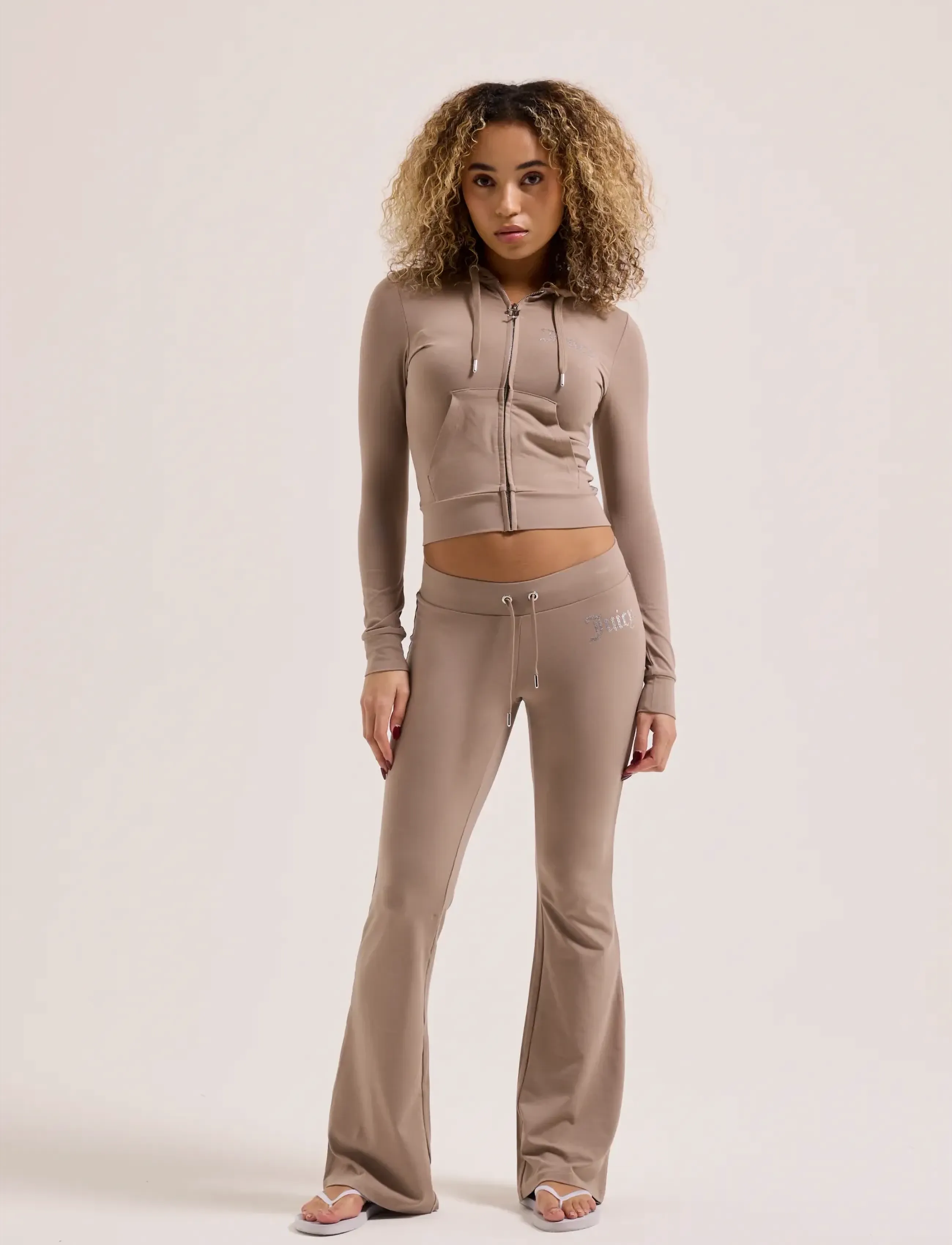 Juicy Couture Diamante Jersey Low Rise Pant, XXS, Unterteile, Grau - Sweatpants, Frauen