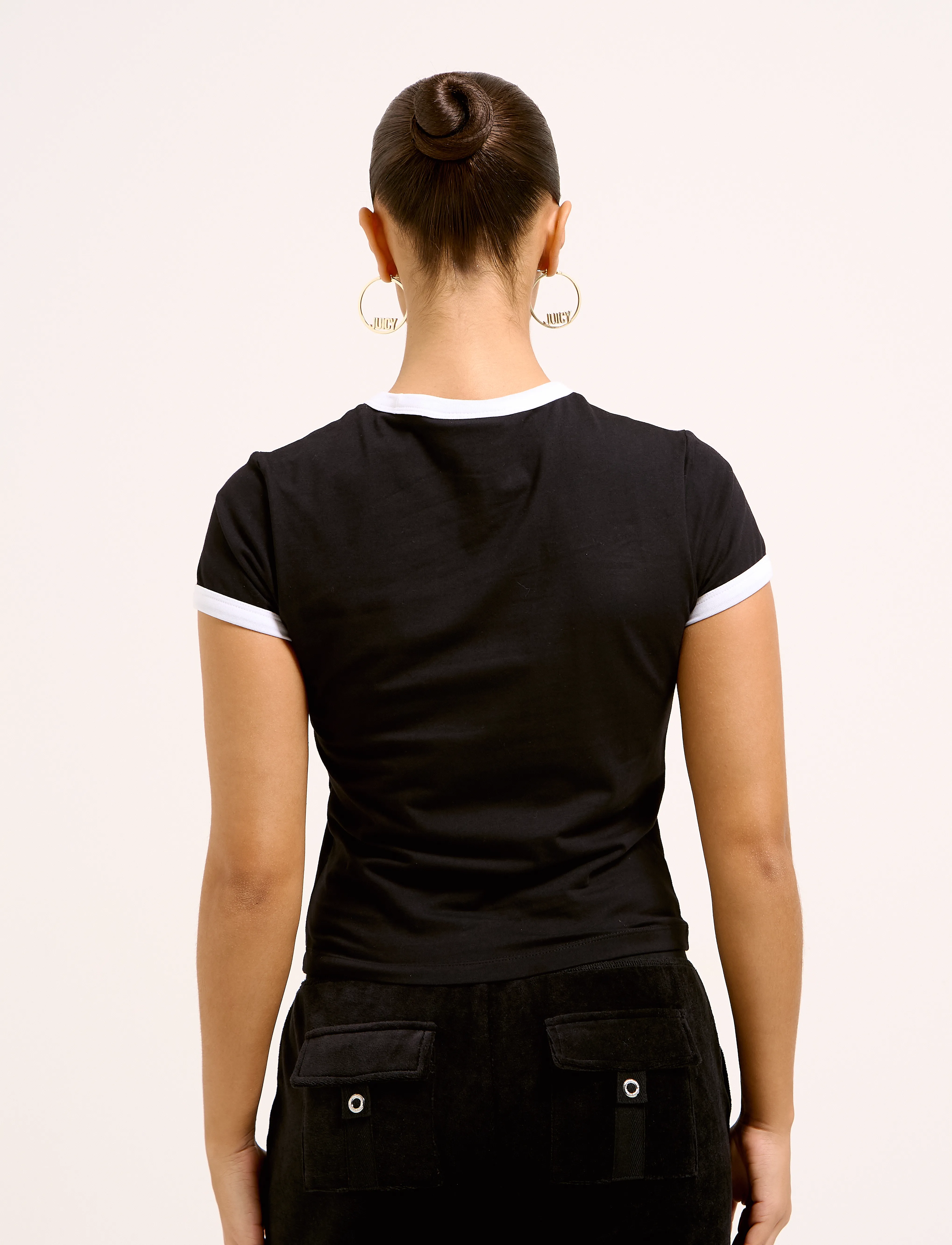 Juicy Couture - I ‘KISS’ JC FITTED RINGER TEE - t-shirts - black - 2
