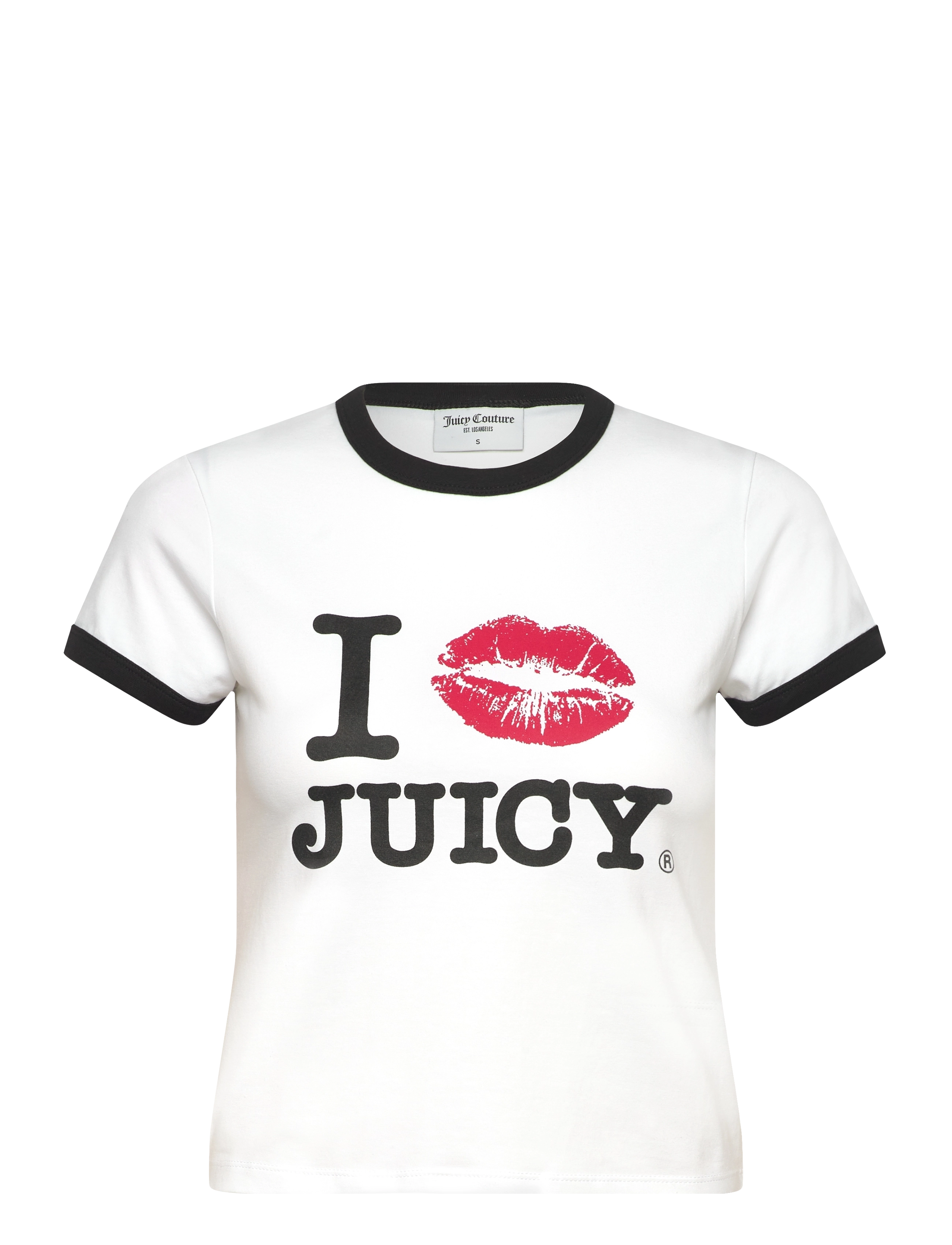 Juicy Couture I ‘KISS’ JC FITTED RINGER TEE - Deals - WHITE / white