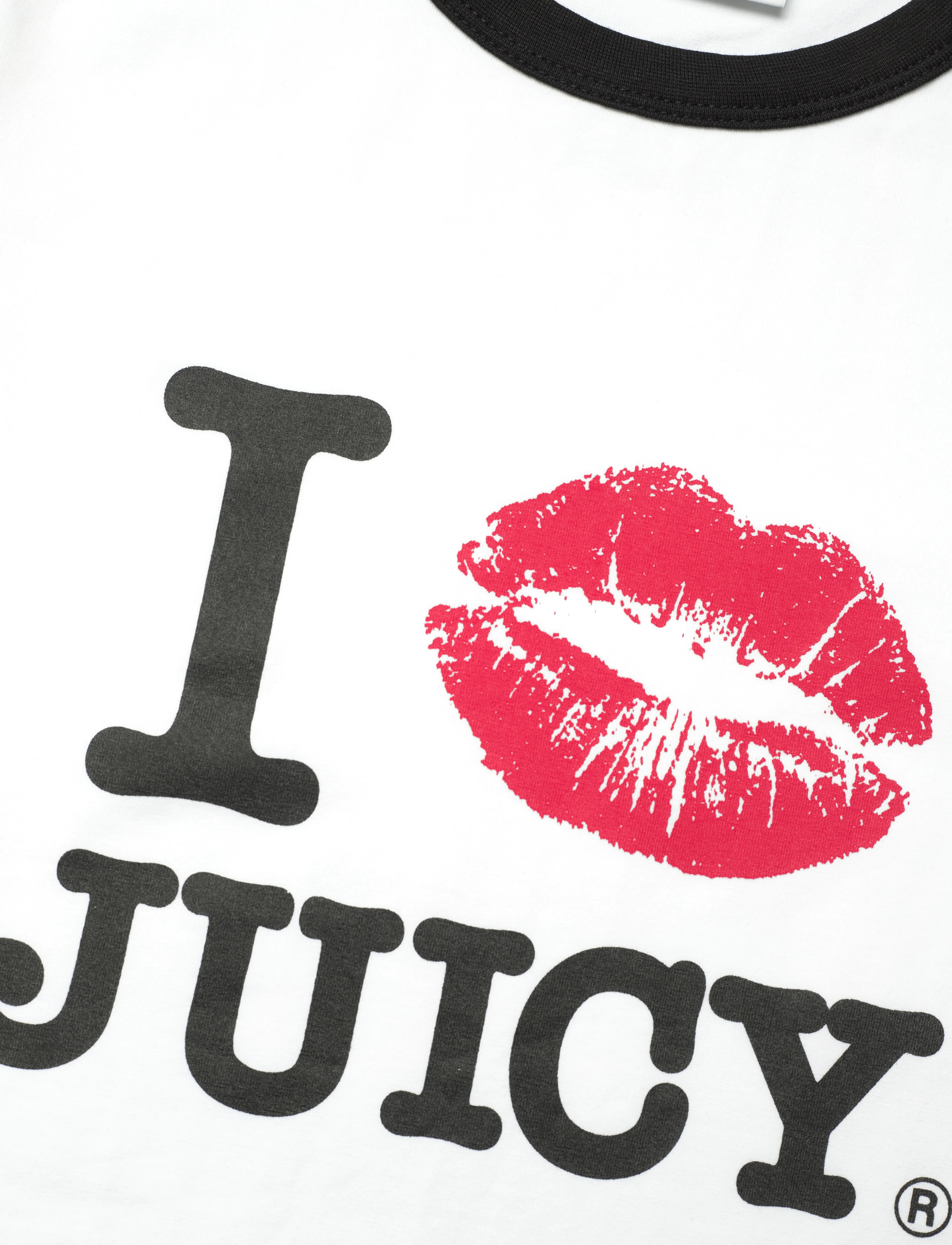 Juicy Couture - I ‘KISS’ JC FITTED RINGER TEE - t-krekli - white - 5