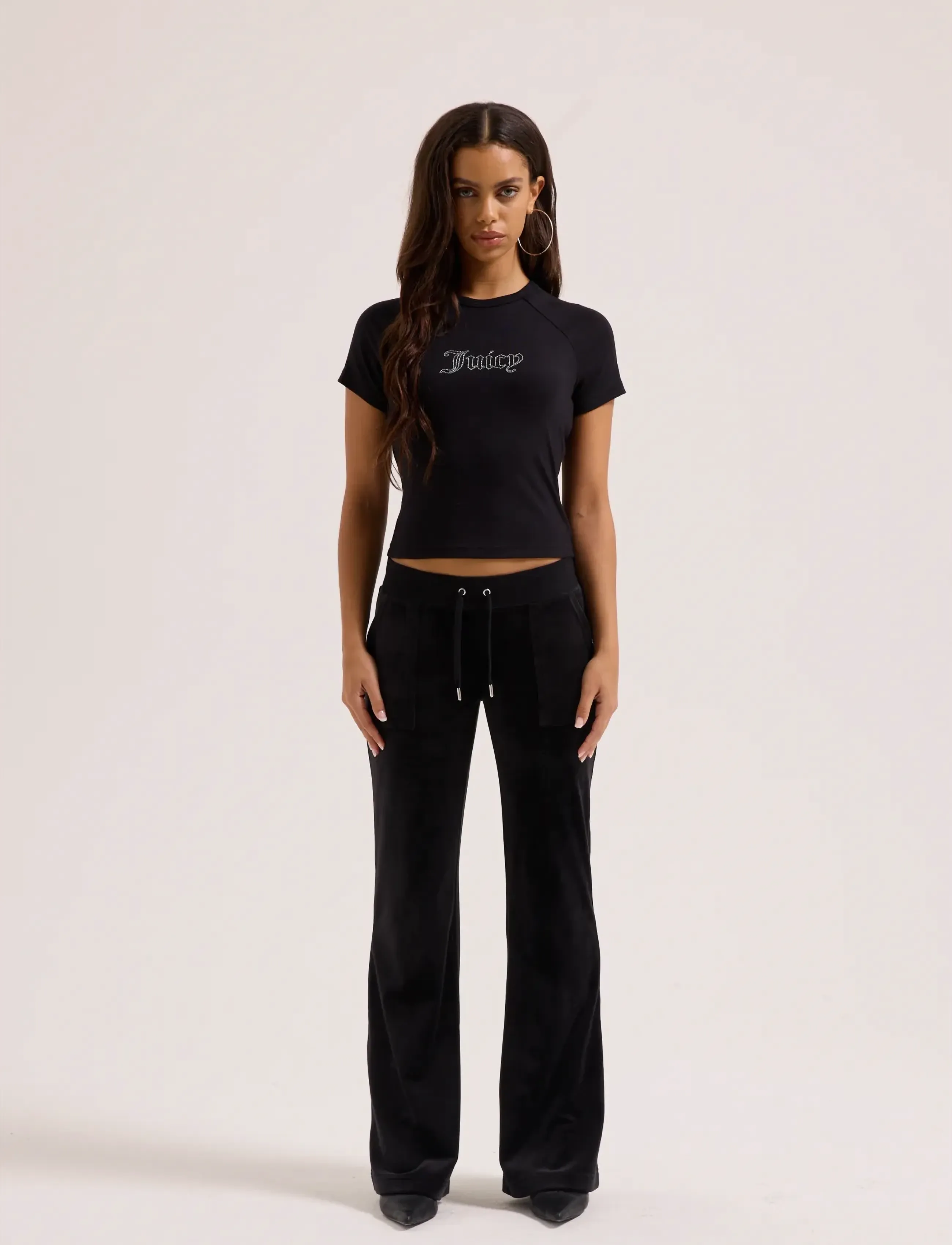 Juicy Couture Juicy Baby Tee, Kvinder, Baby T-Shirt, Sort, Str: XXS