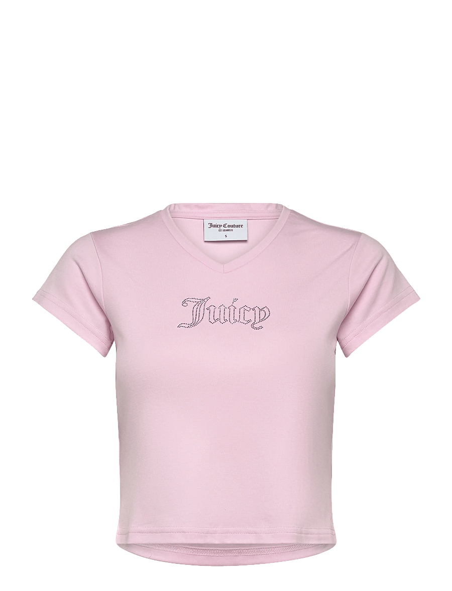 Juicy Couture - CAPPED SLEEVE V NECK T-SHIRT - t-shirts - cherry blossom - 1