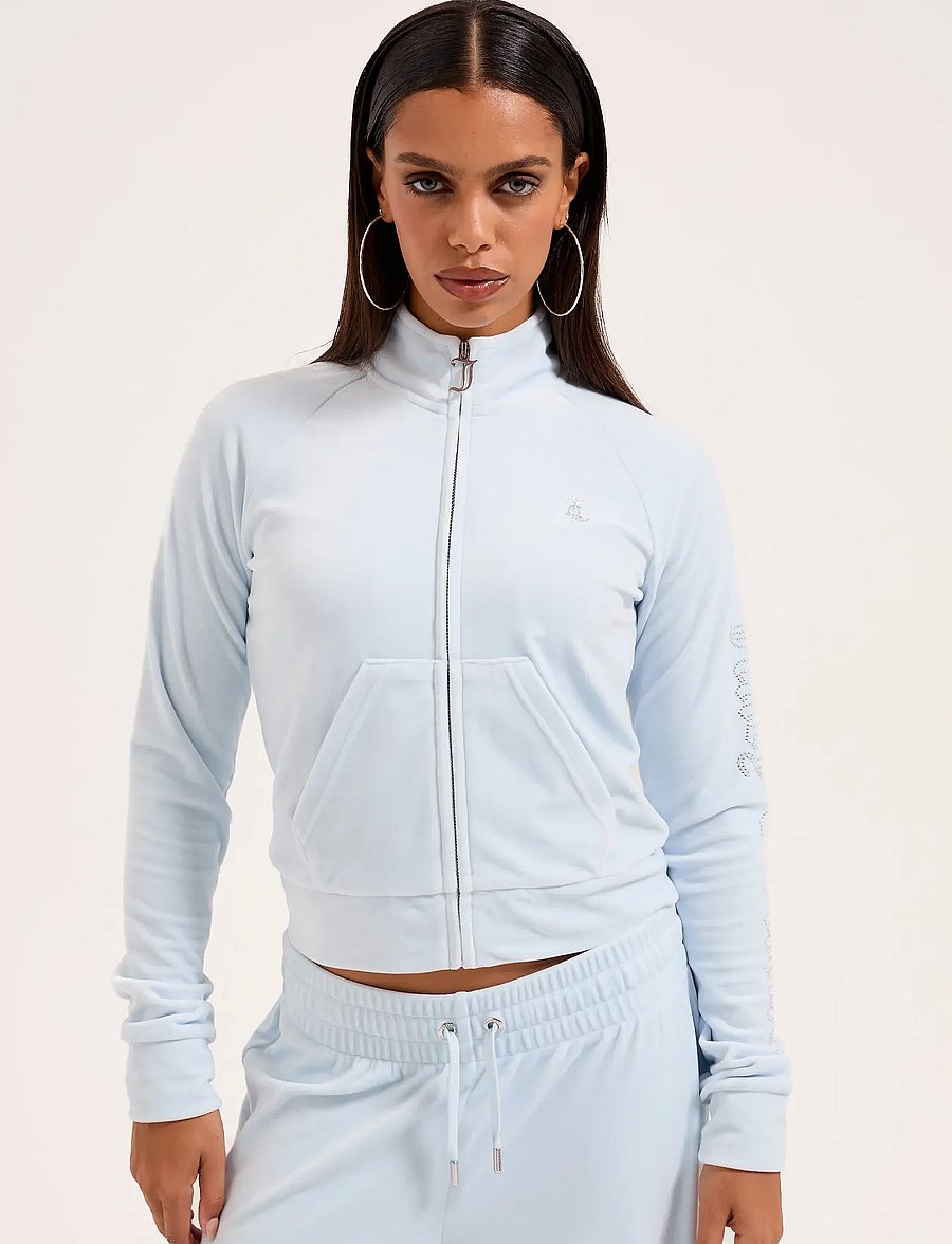 Juicy Couture - LEIU FUNNEL NECK TRACKTOP - sweatshirts - nantucket breeze - 0