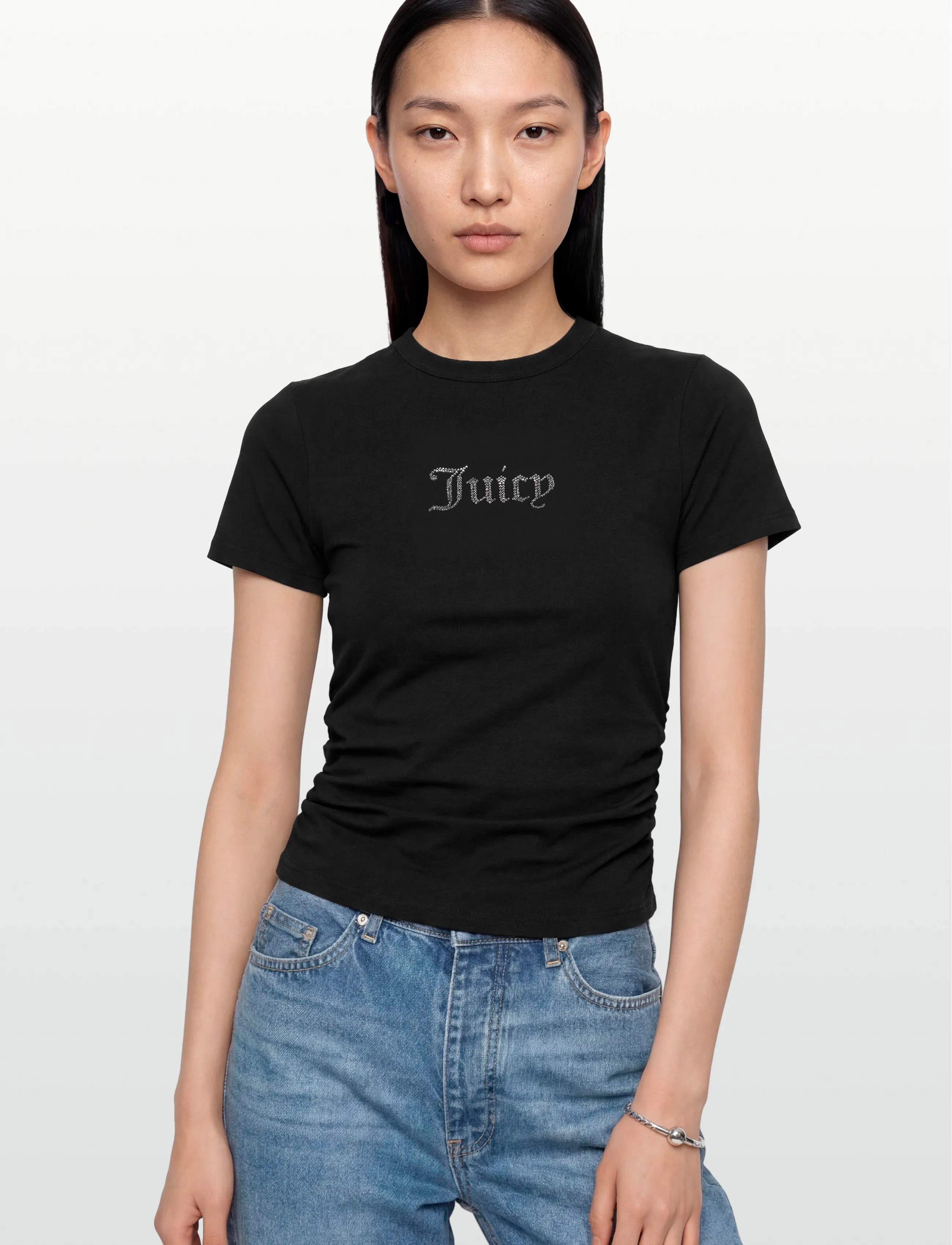 Juicy Couture - JUICY DIAMANTE FITTED T-SHIRT - marškinėliai - black - 3