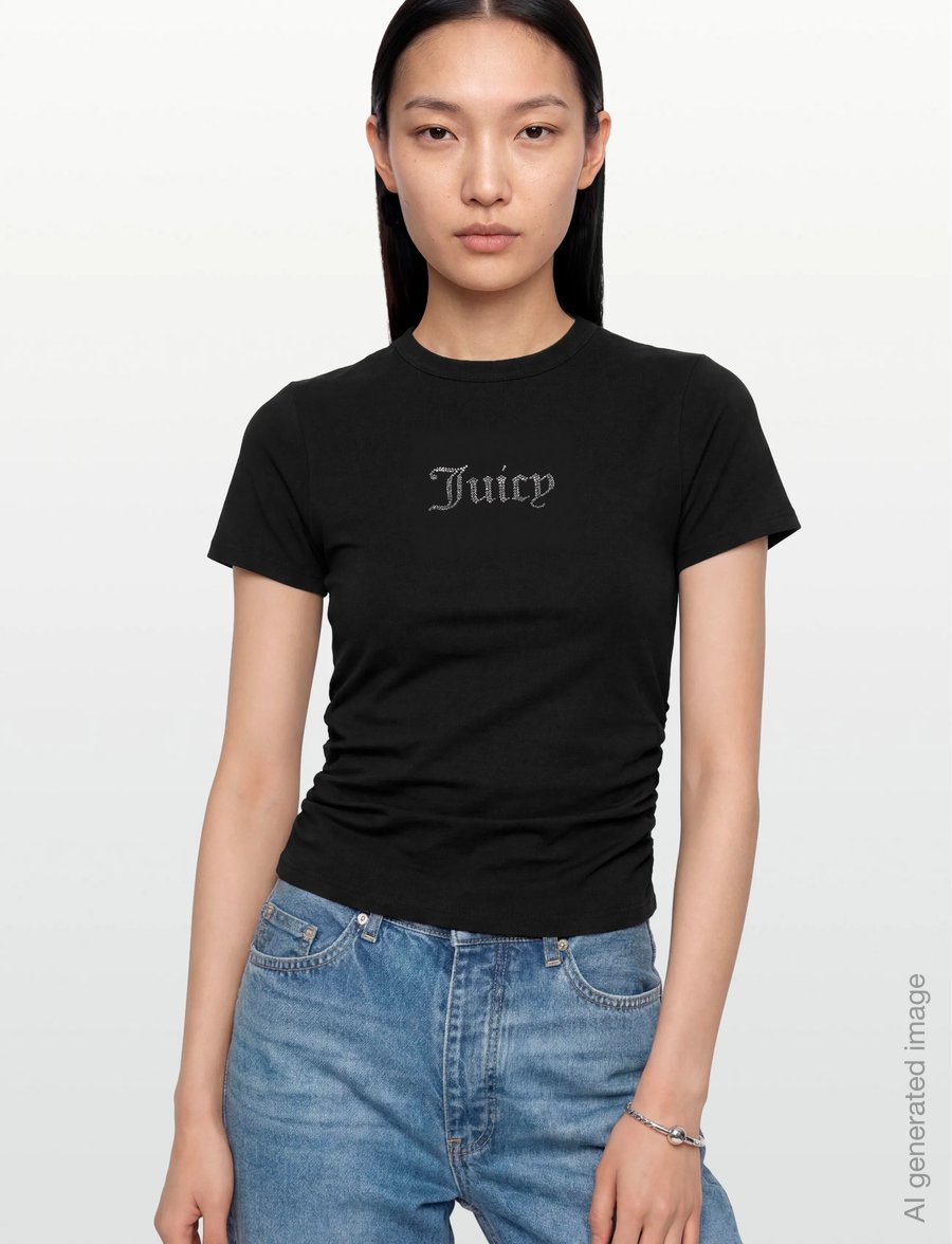 Juicy Couture - JUICY DIAMANTE FITTED T-SHIRT - t-shirts - black - 3