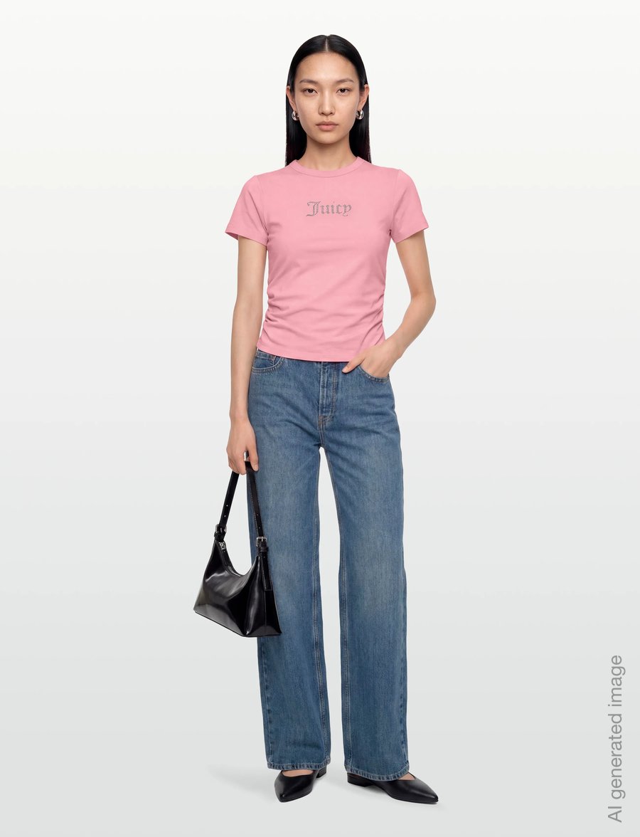 Juicy Couture - JUICY DIAMANTE FITTED T-SHIRT - t-särgid - juicy pink - 0
