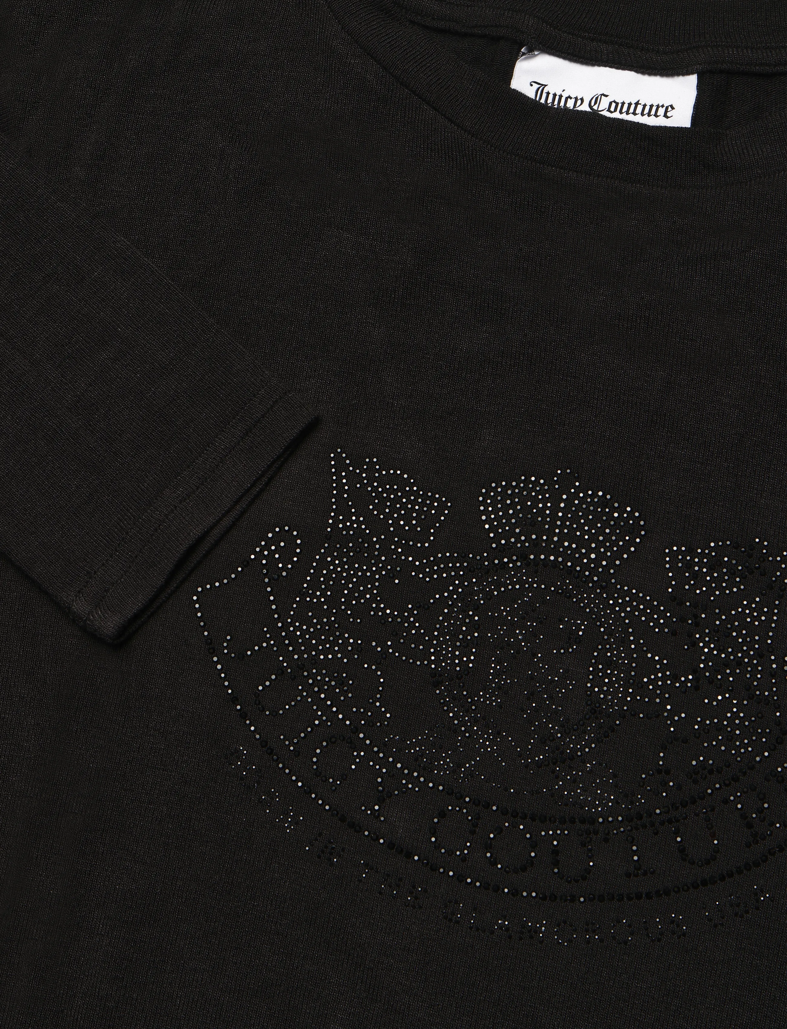 Juicy Couture - DIAMANTE DOG CREST LONG SLEEVE T-SHIRT - långärmade toppar - black - 4