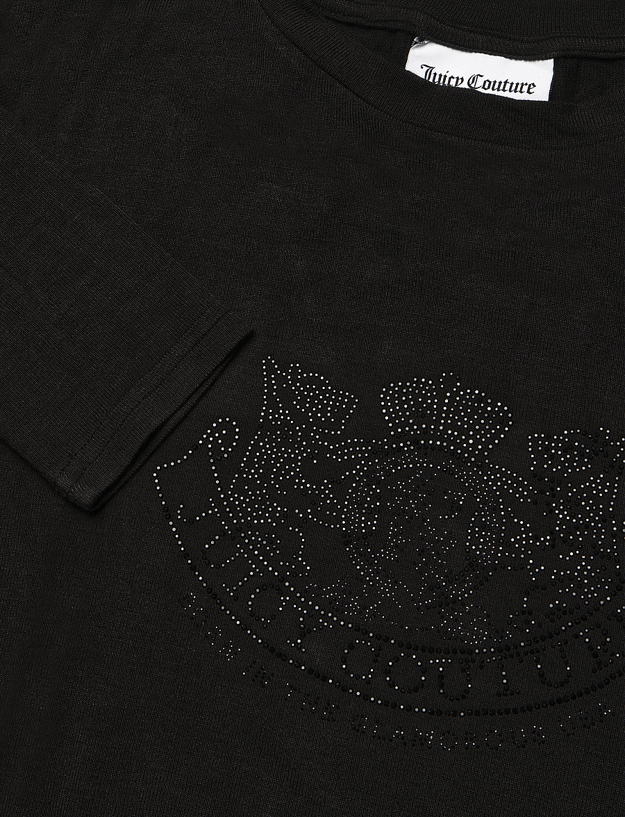 Juicy Couture - DIAMANTE DOG CREST LONG SLEEVE T-SHIRT - långärmade toppar - black - 4