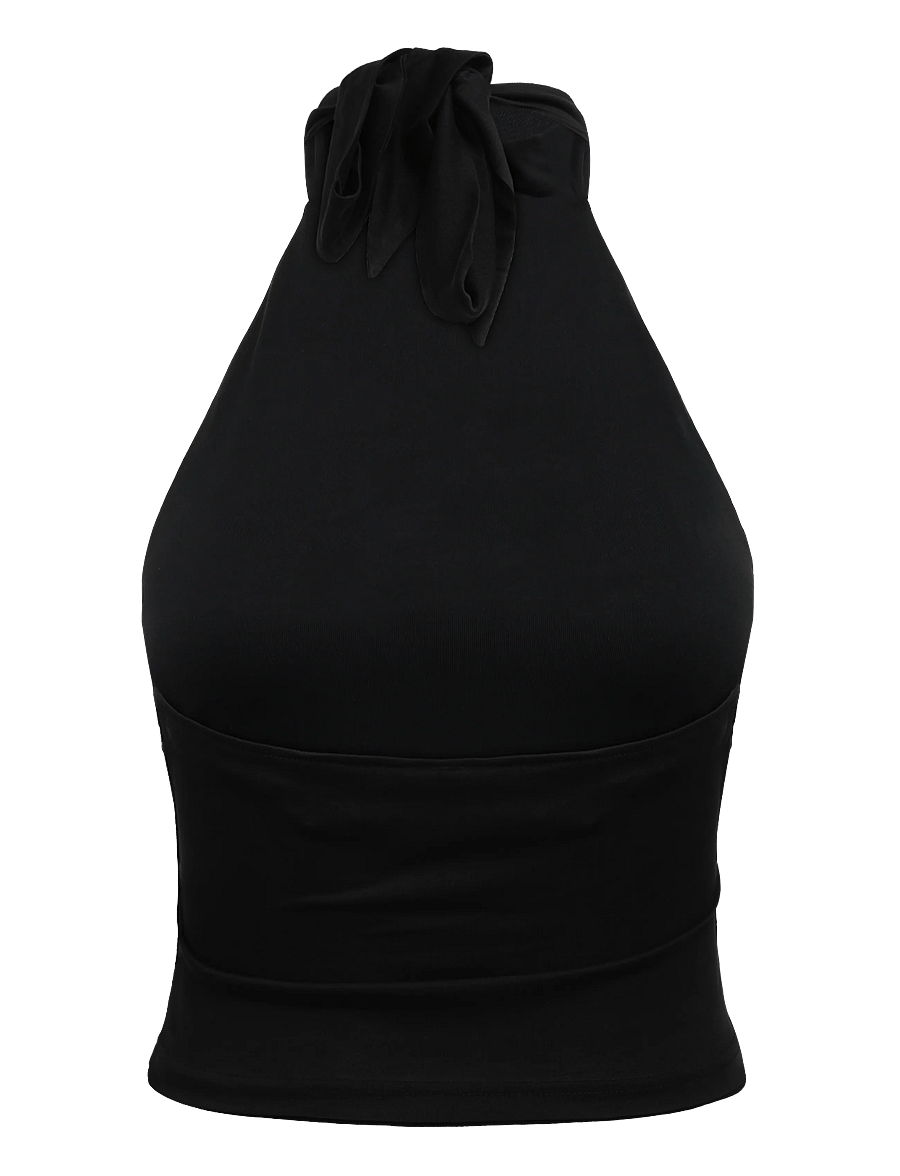 Juicy Couture - WESLEY TIE BACK TOP - crop tops - black - 2