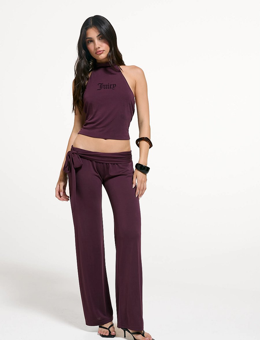 Juicy Couture - WESLEY TIE BACK TOP - crop tops - winetasting - 5