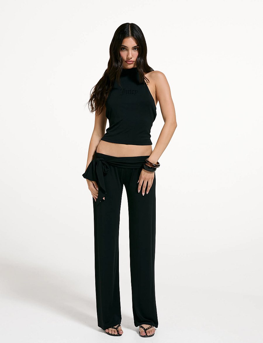 Juicy Couture - EMERSON BELTED STRAIGHT LEG PANT - hose mit geradem bein - black - 0