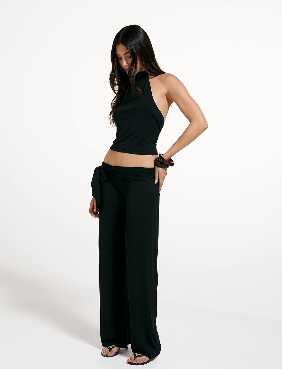 Juicy Couture - EMERSON BELTED STRAIGHT LEG PANT - hose mit geradem bein - black - 4
