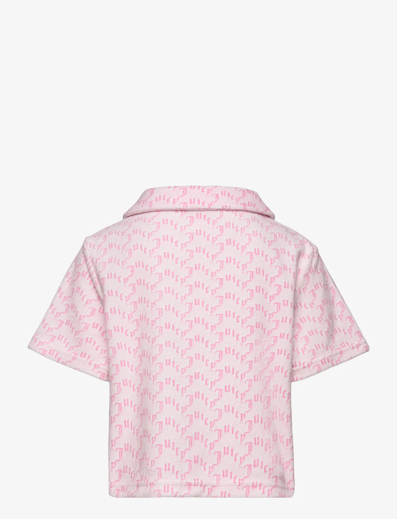Juicy Couture - MINDY MONOGRAM TOWELLING SHORT SLEEVE SHIRT - pink arched mono - 1