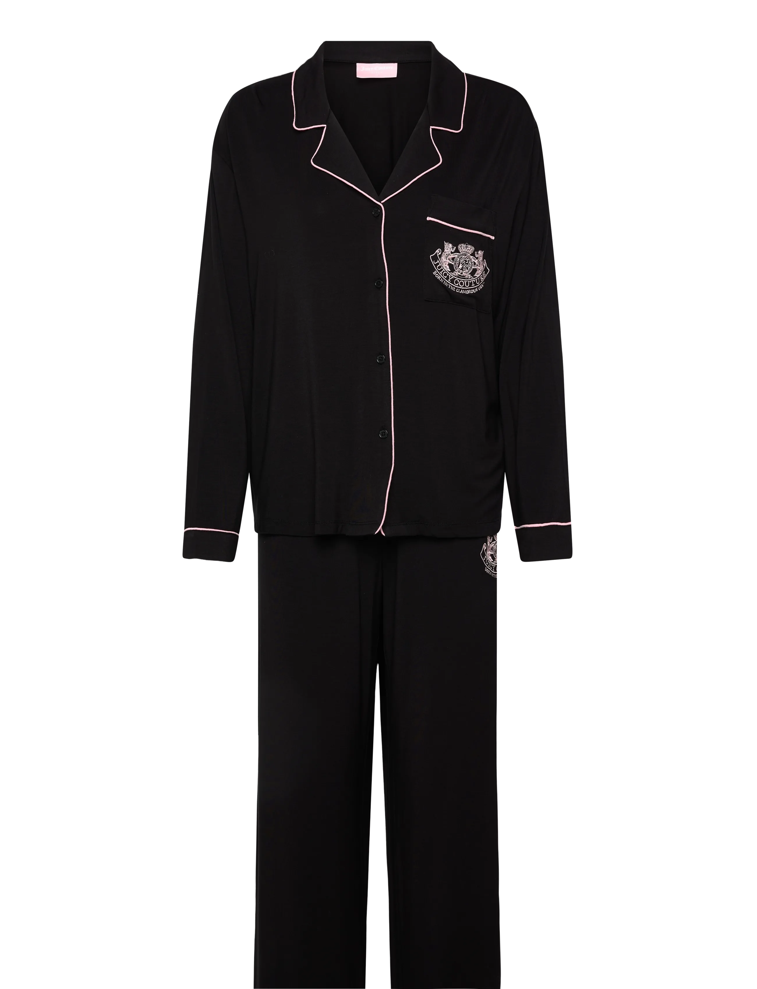 Juicy Couture JUICY DOG CREST JERSEY SHIRT AND PYJAMA PANT SET - Igapäevane stiil - BLACK / black