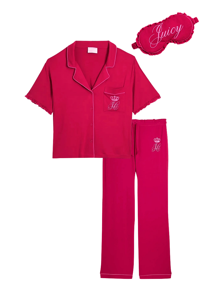 Juicy Couture - JUICY CROWN FRILL PYJAMA SET SCANDI SMU - pyjamas - persian red - 1
