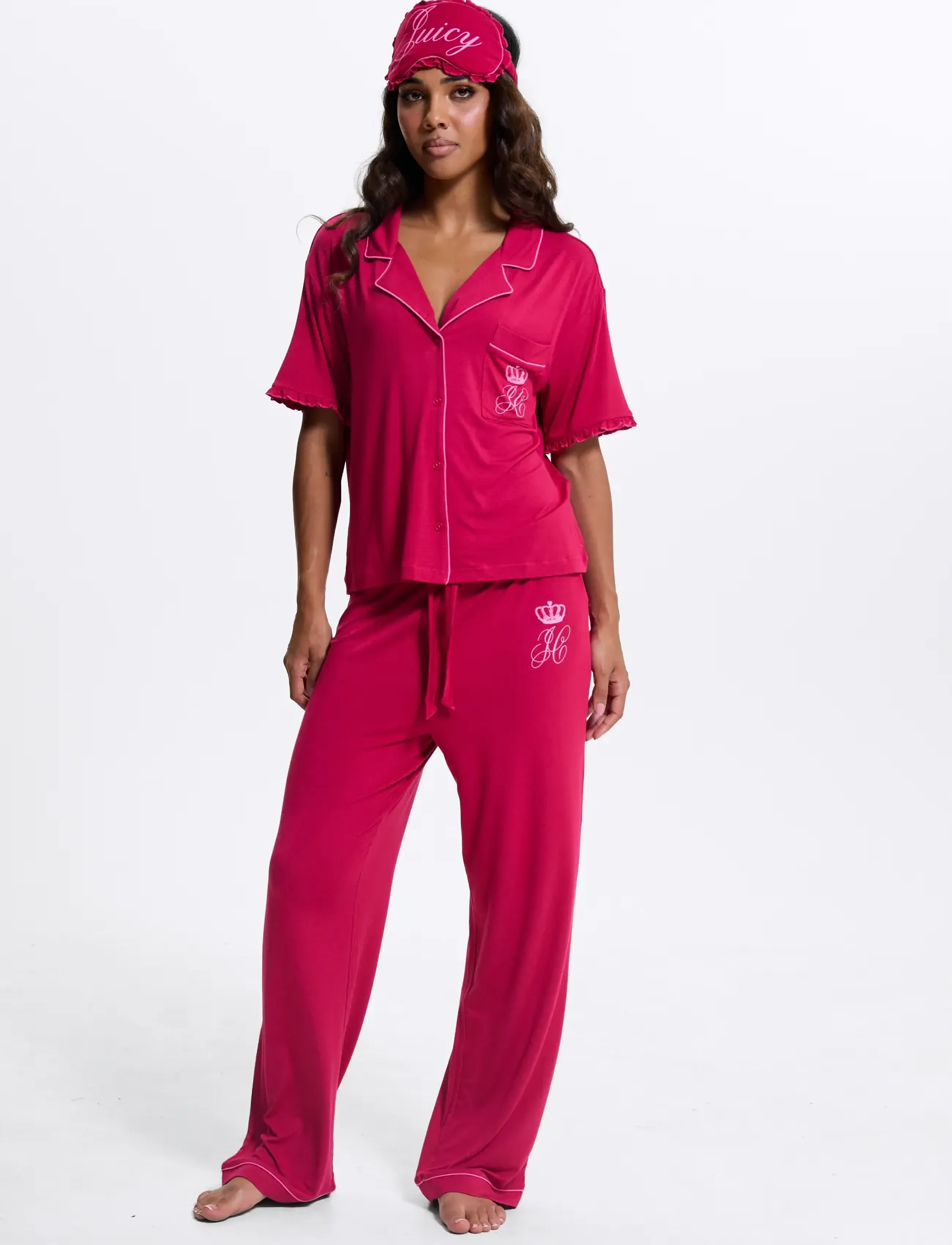 Juicy Couture - JUICY CROWN FRILL PYJAMA SET  SCANDI SMU - pyjamas - persian red - 0