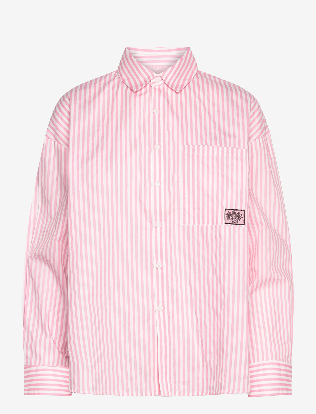 Juicy Couture - STRIPE DOG CREST BADGE SHIRT - pinstripe pink - 1
